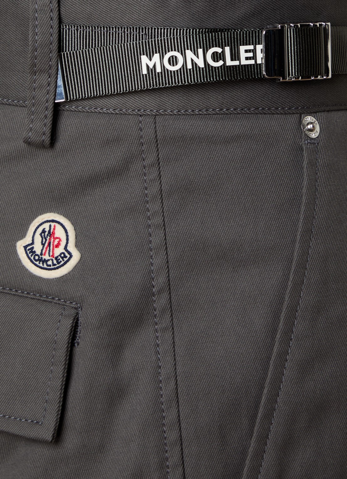 Moncler Straight fit cargobroek met steekzakken  - detail 4 grijs