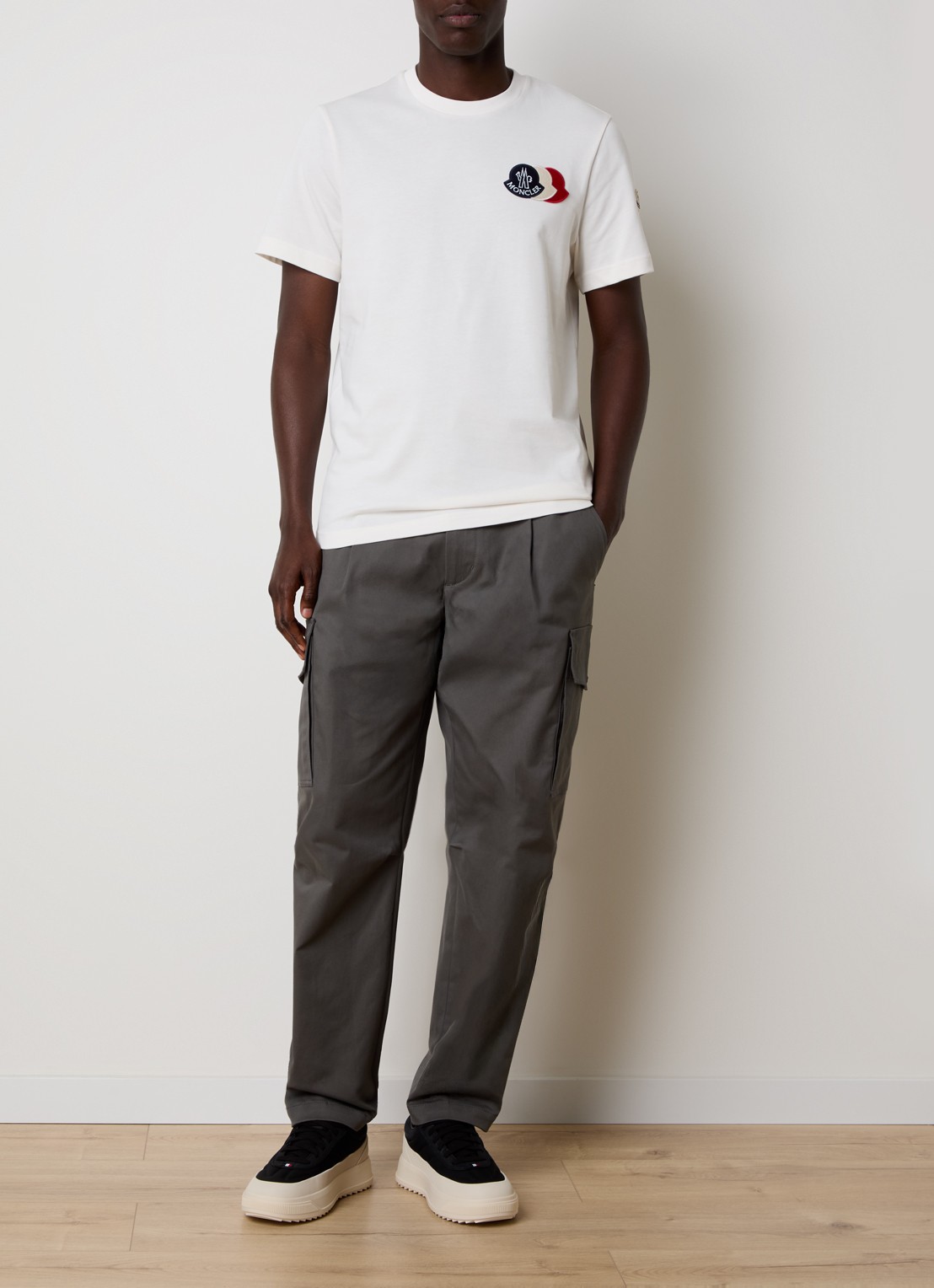 Moncler Straight fit cargobroek met steekzakken  - voorkant 6 grijs