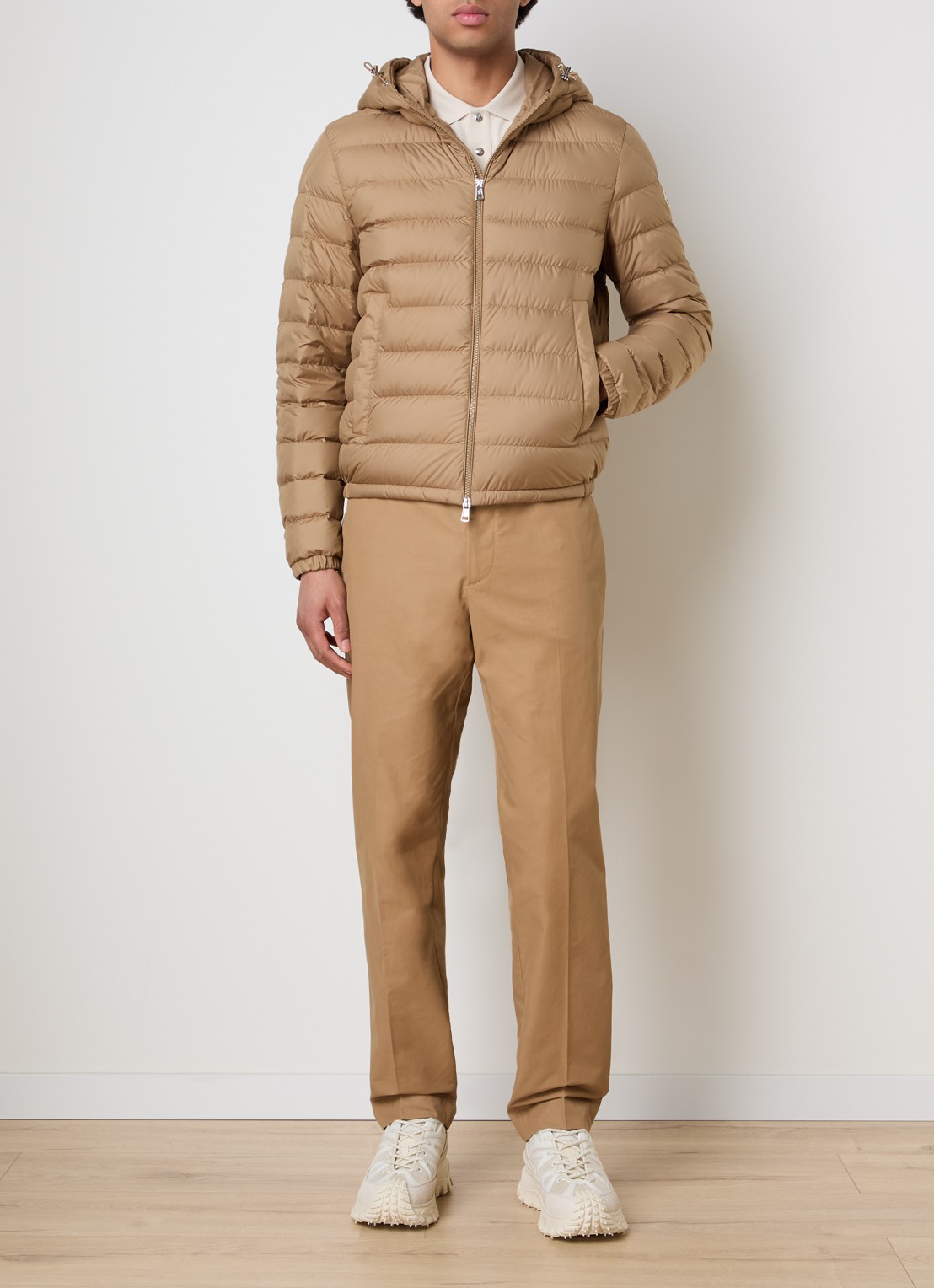 Moncler Straight fit chino met steekzakken - voorkant 2 camel