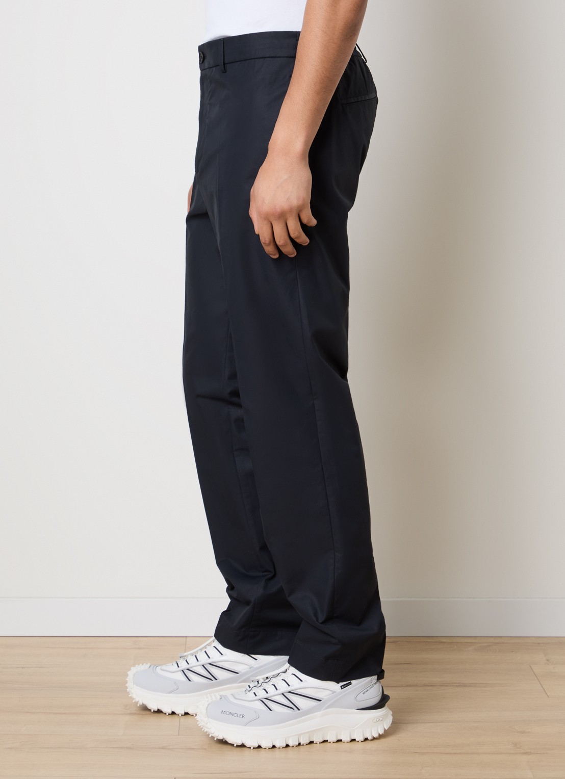 Moncler Straight fit chino met steekzakken - detail 4 donkerblauw