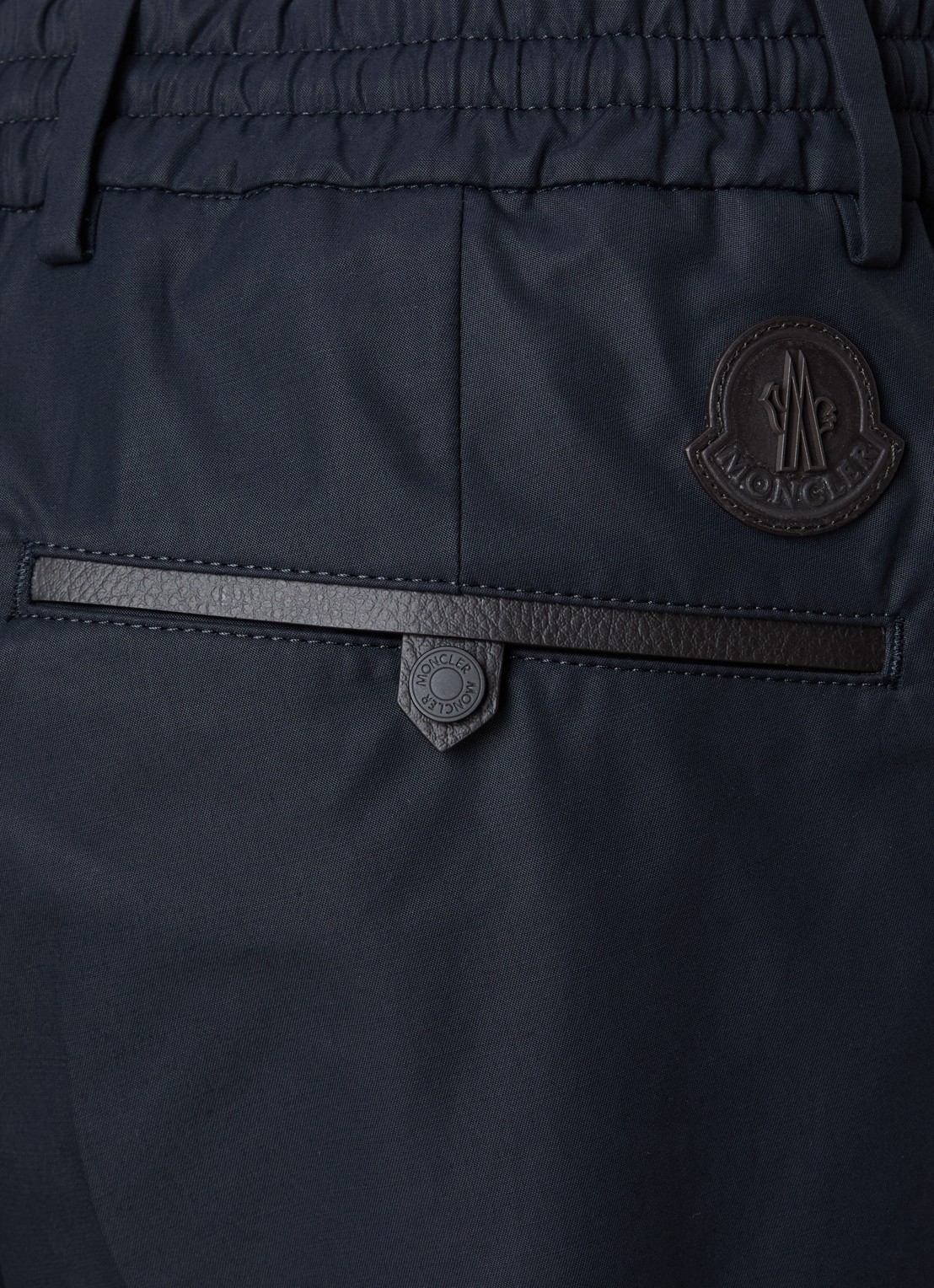 Moncler Straight fit chino met steekzakken - detail 5 donkerblauw