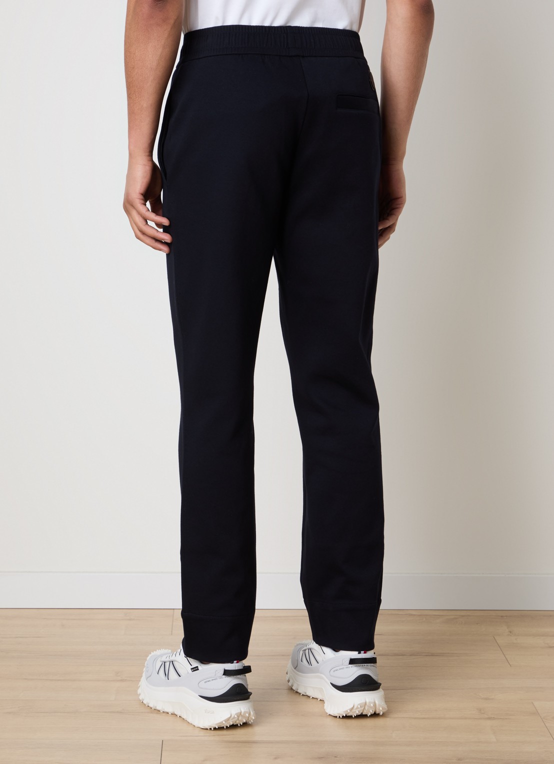 Moncler Straight fit joggingbroek met steekzakken - achterkant donkerblauw