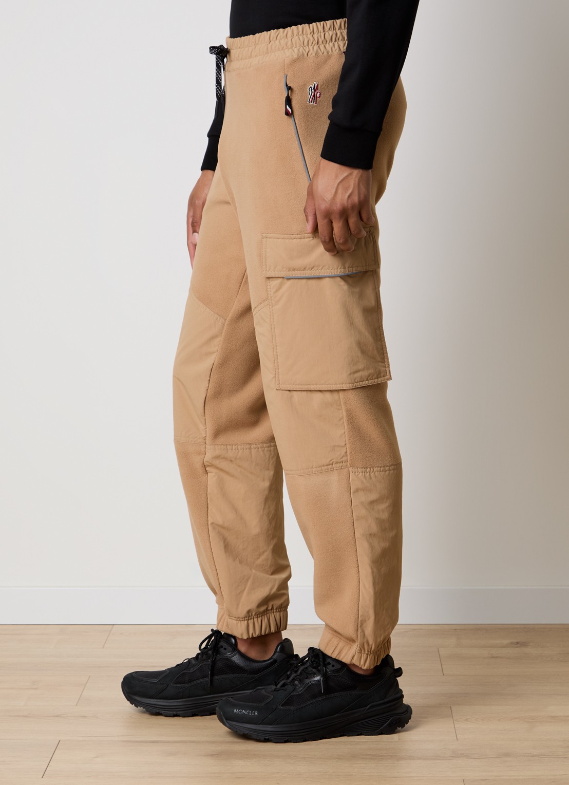 Moncler Straight fit joggingbroek van fleece - detail 5 camel