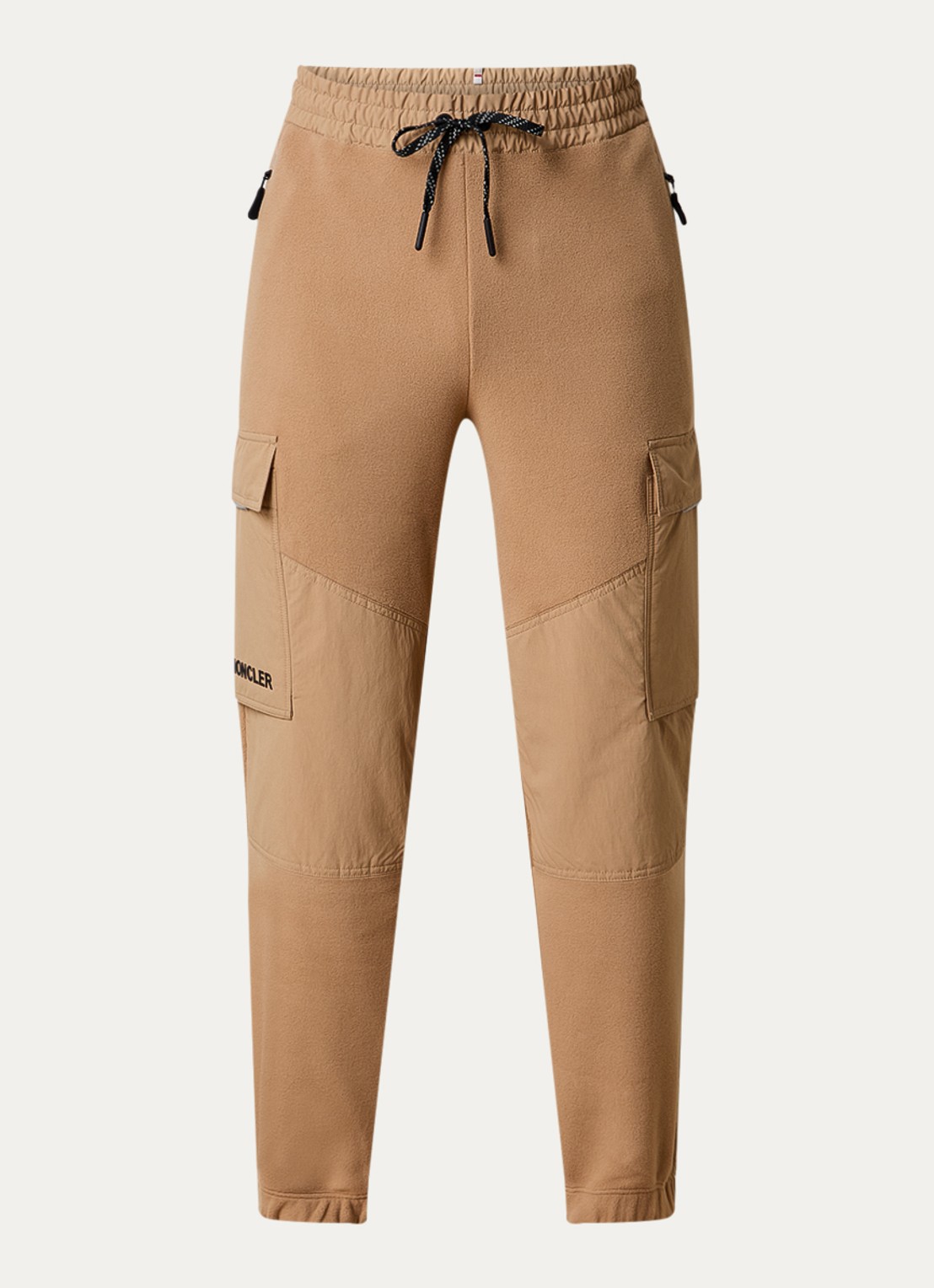 Moncler Straight fit joggingbroek van fleece - voorkant 2 camel