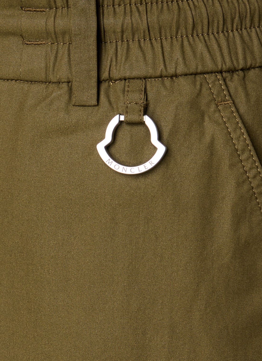 Moncler Straight fit korte broek met steekzakken - detail 5 mosgroen