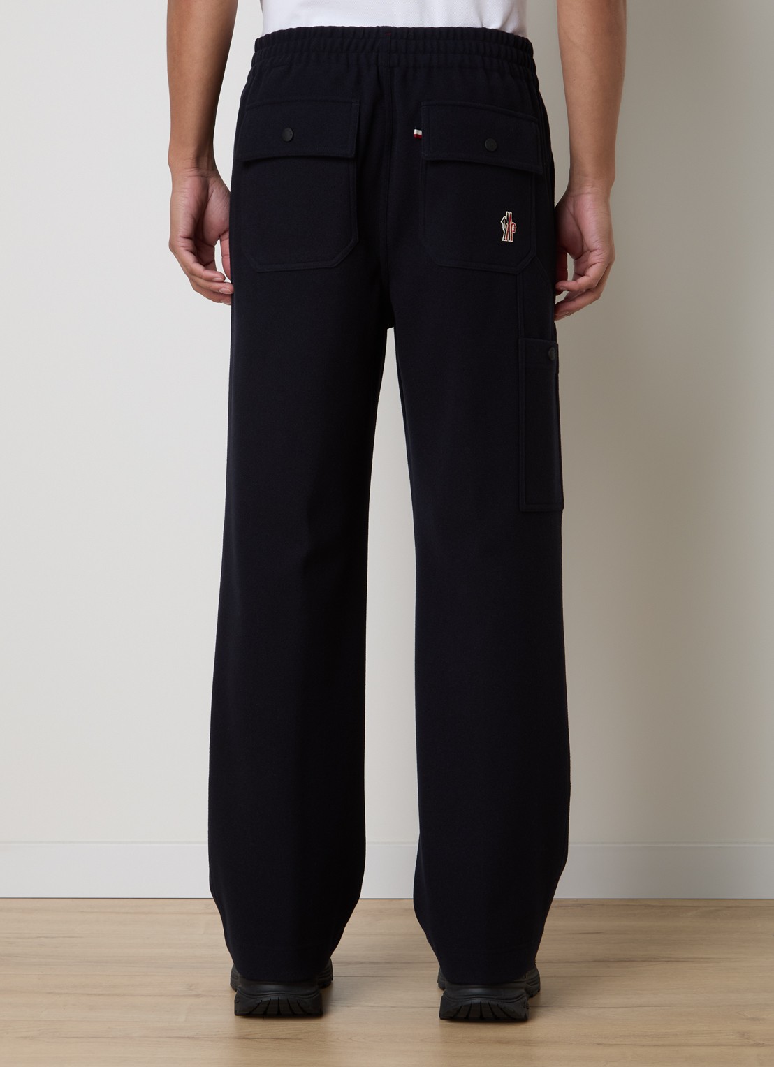 Moncler Straight fit pantalon met klepzakken - achterkant donkerblauw