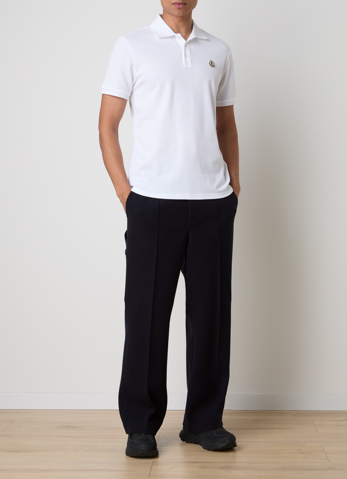 Moncler Straight fit pantalon met klepzakken - voorkant 6 donkerblauw