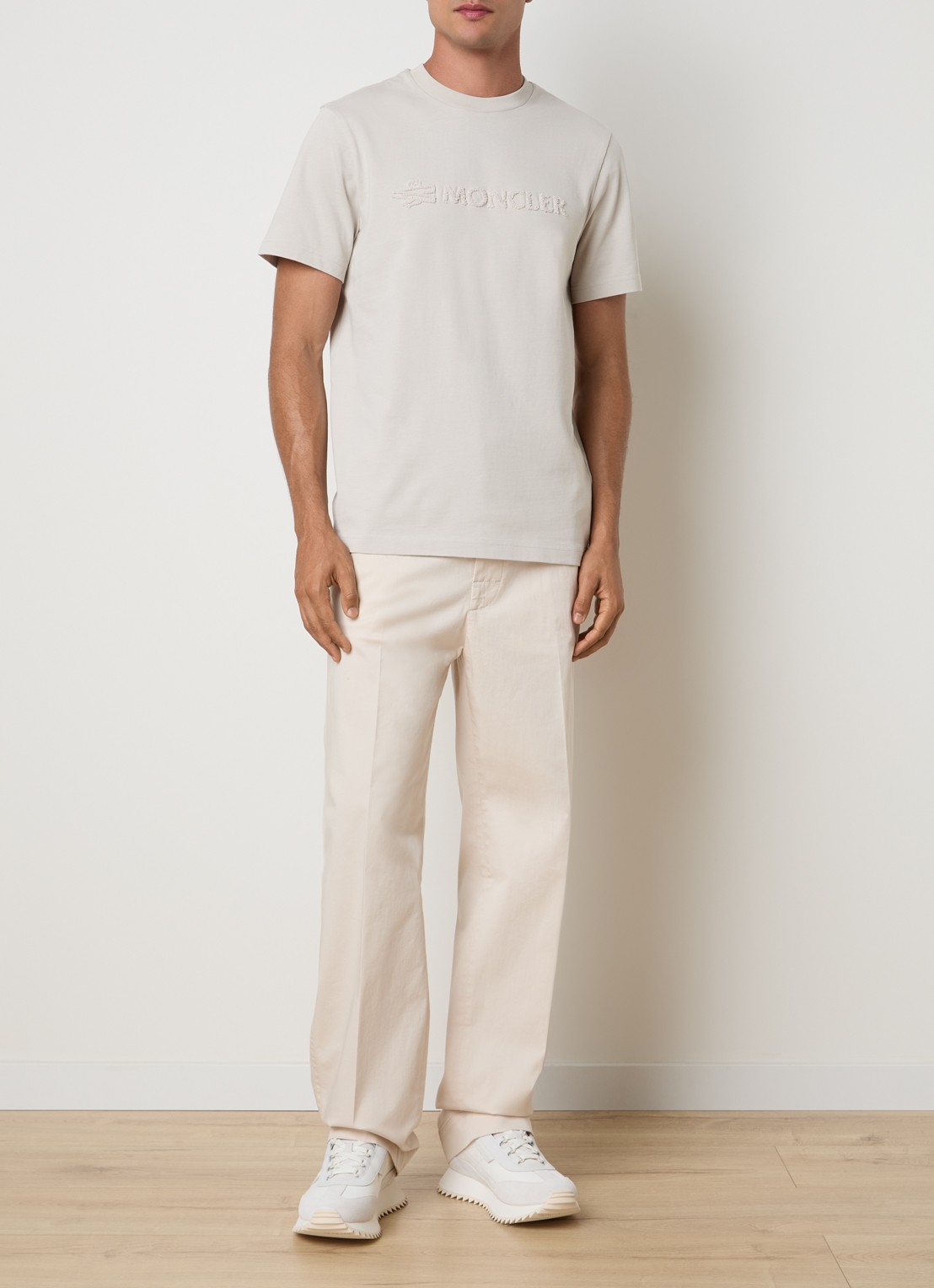 Moncler Straight fit pantalon met steekzakken - voorkant 6 creme