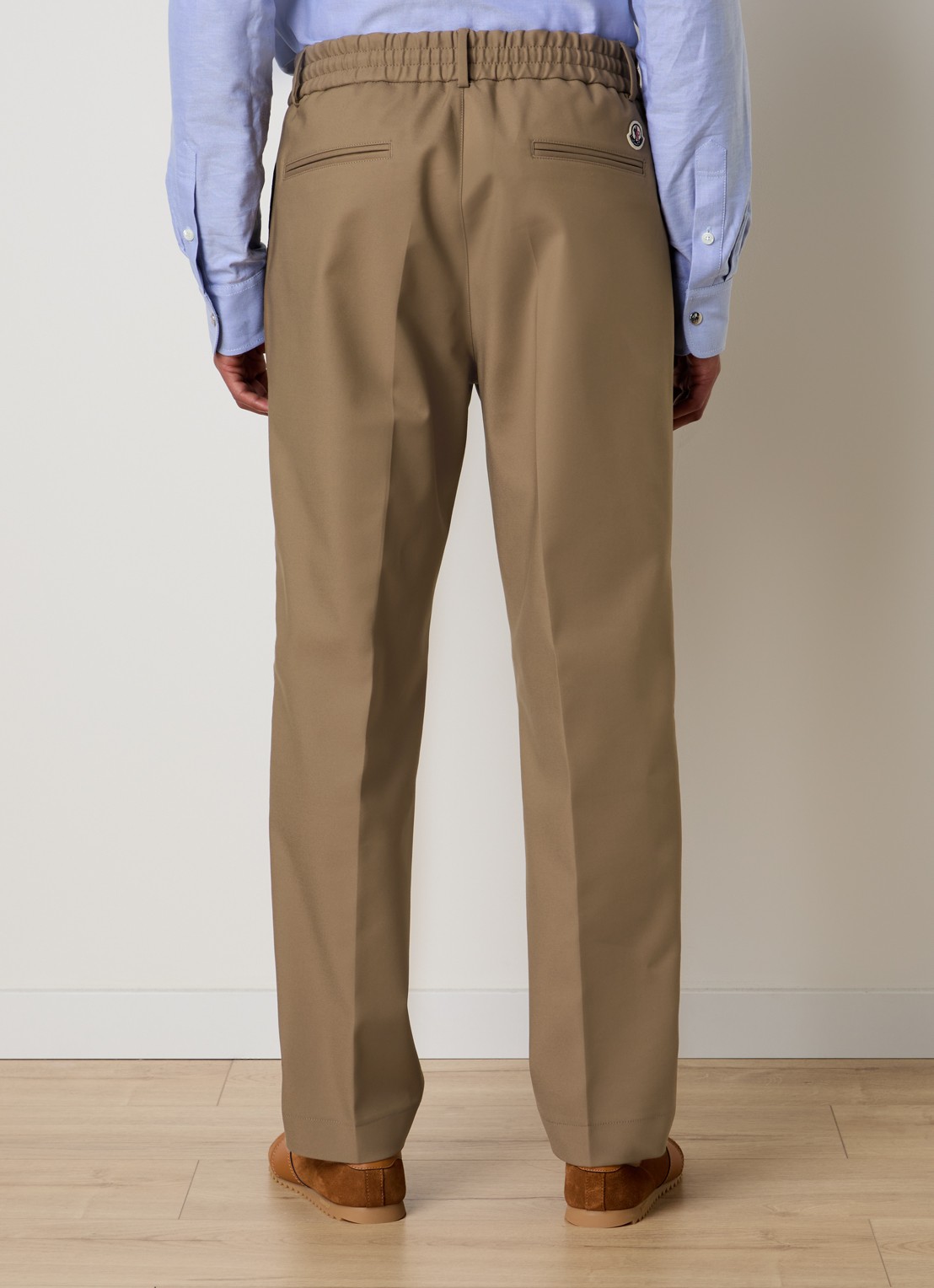 Moncler Straight fit pantalon met trekkoord en steekzakken - achterkant zand