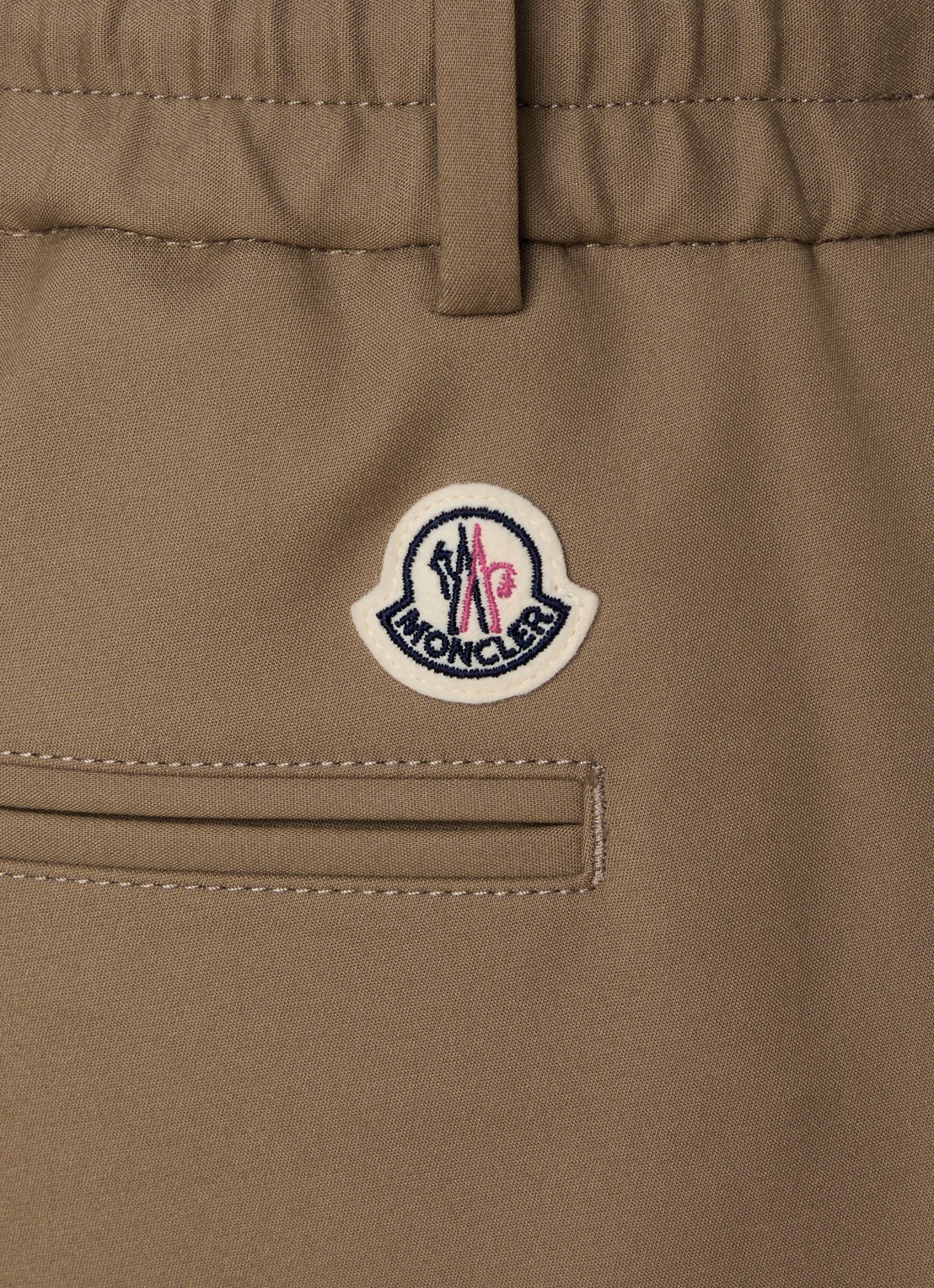 Moncler Straight fit pantalon met trekkoord en steekzakken - detail 6 zand