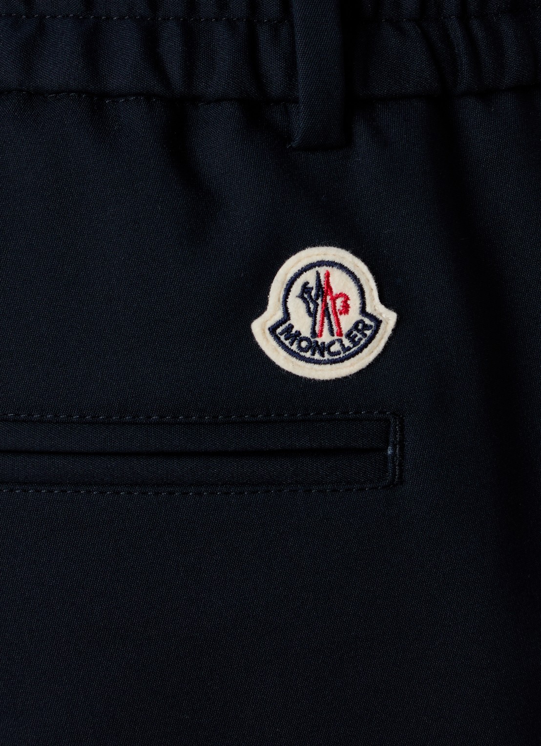 Moncler Straight fit pantalon met trekkoord en steekzakken - detail 5 donkerblauw