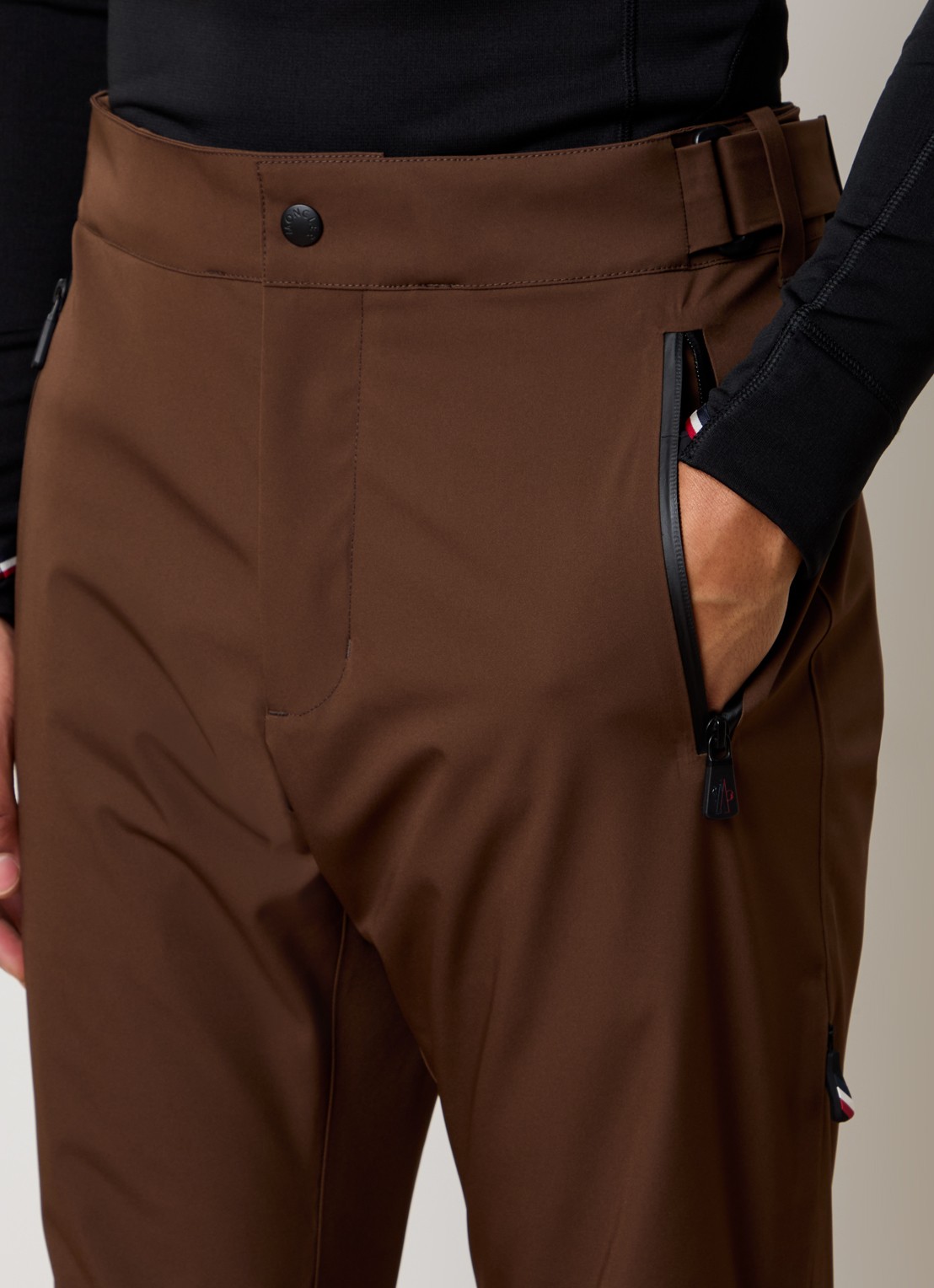 Moncler Straight fit skibroek met ritszakken - detail 6 bruin