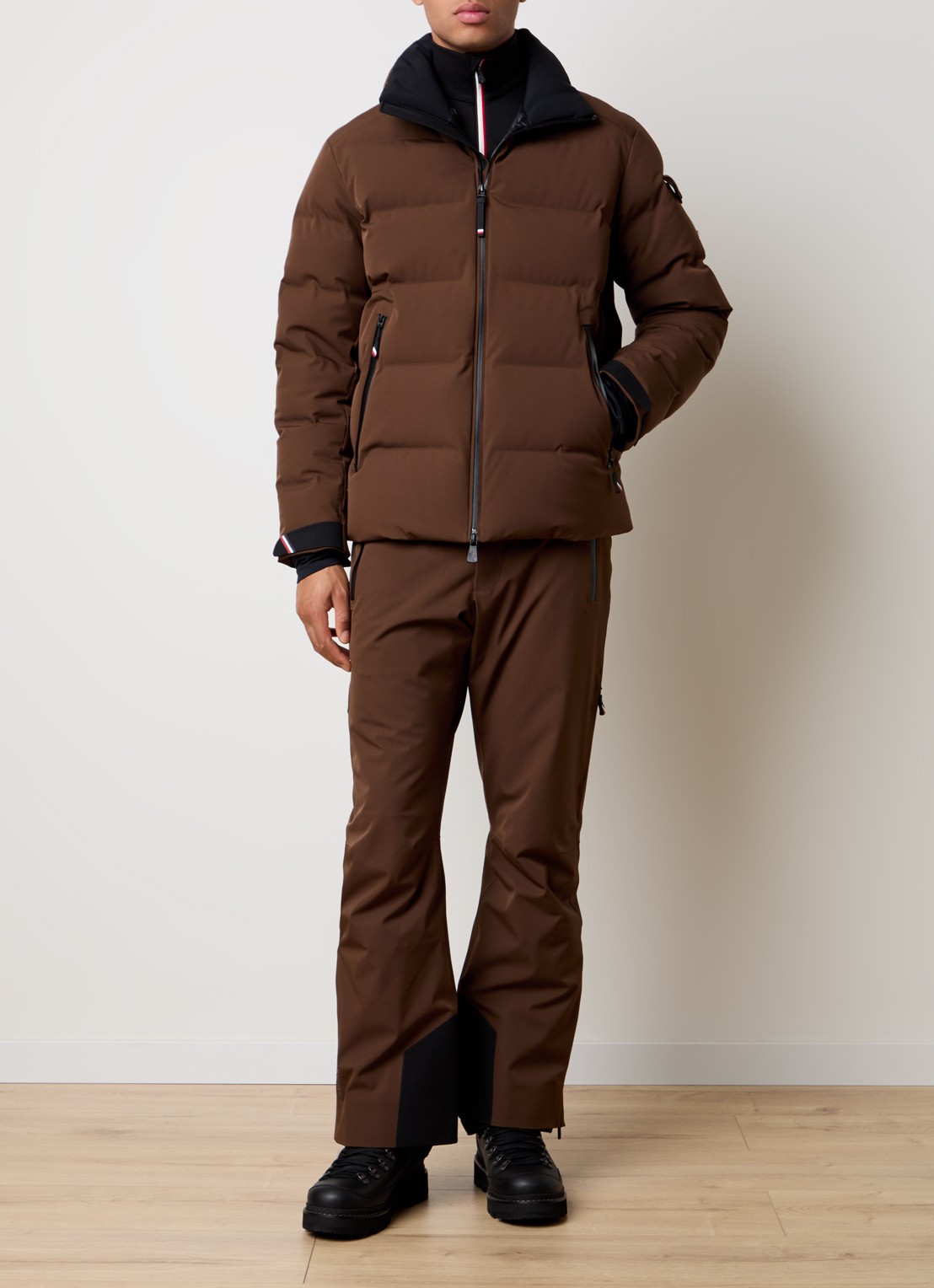 Moncler Straight fit skibroek met ritszakken - voorkant 2 bruin
