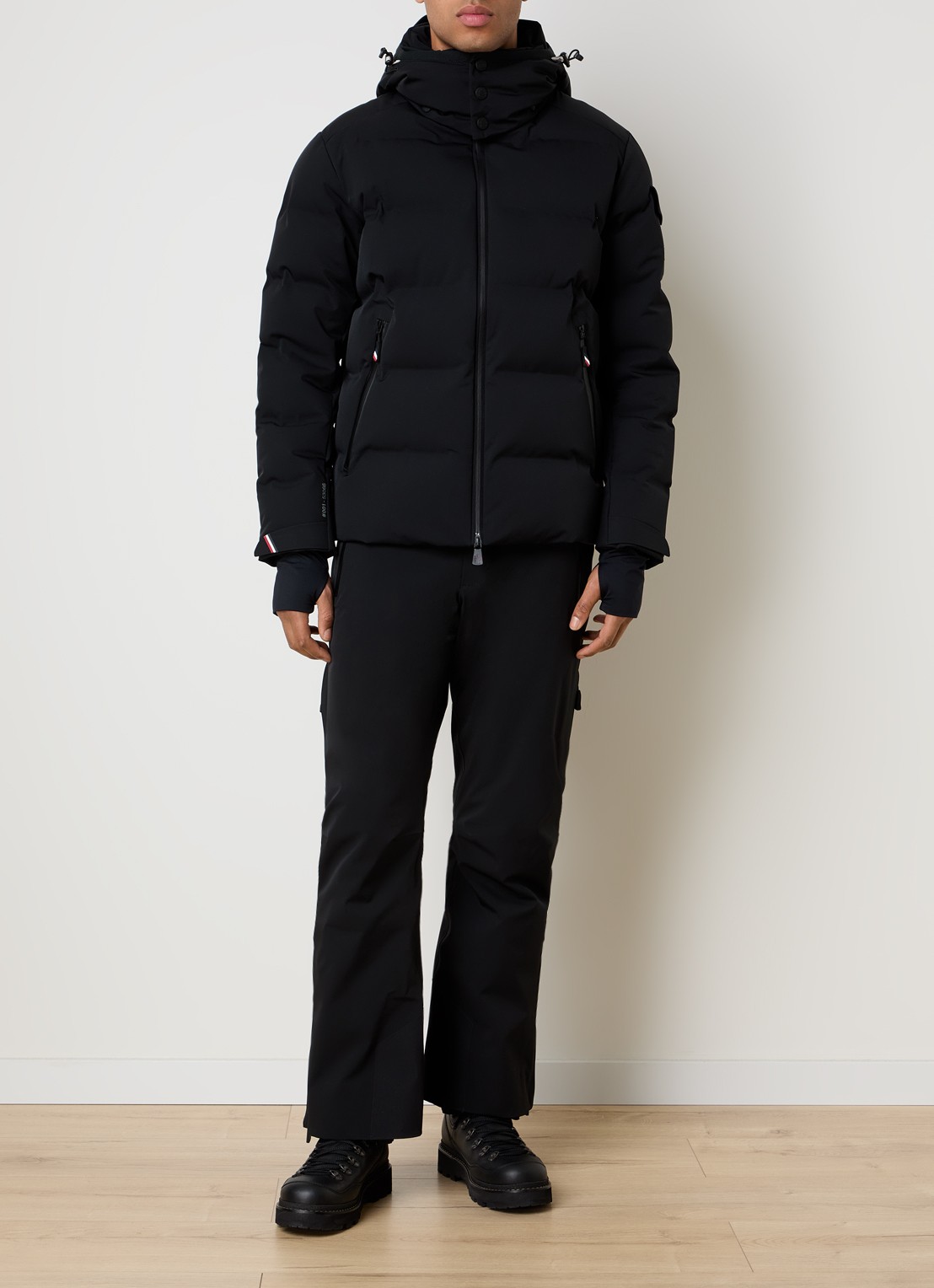 Moncler Straight fit skibroek met ritszakken - voorkant 2 zwart