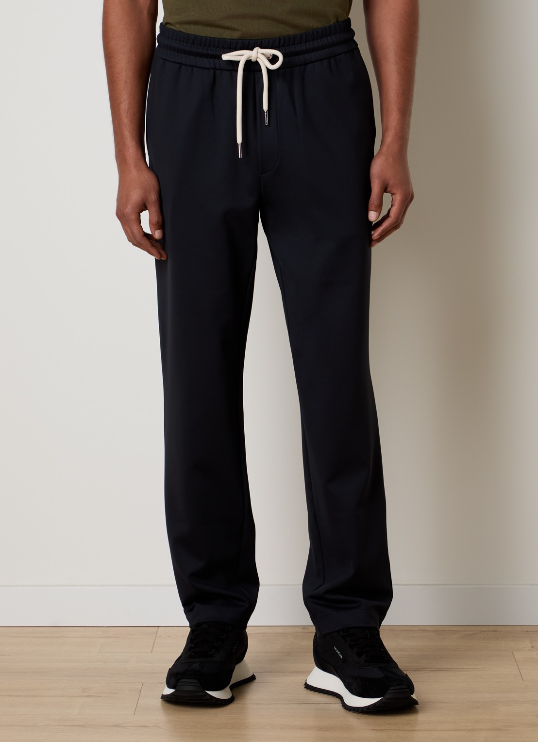 Moncler Straight fit trackpants met steekzakken - detail donkerblauw