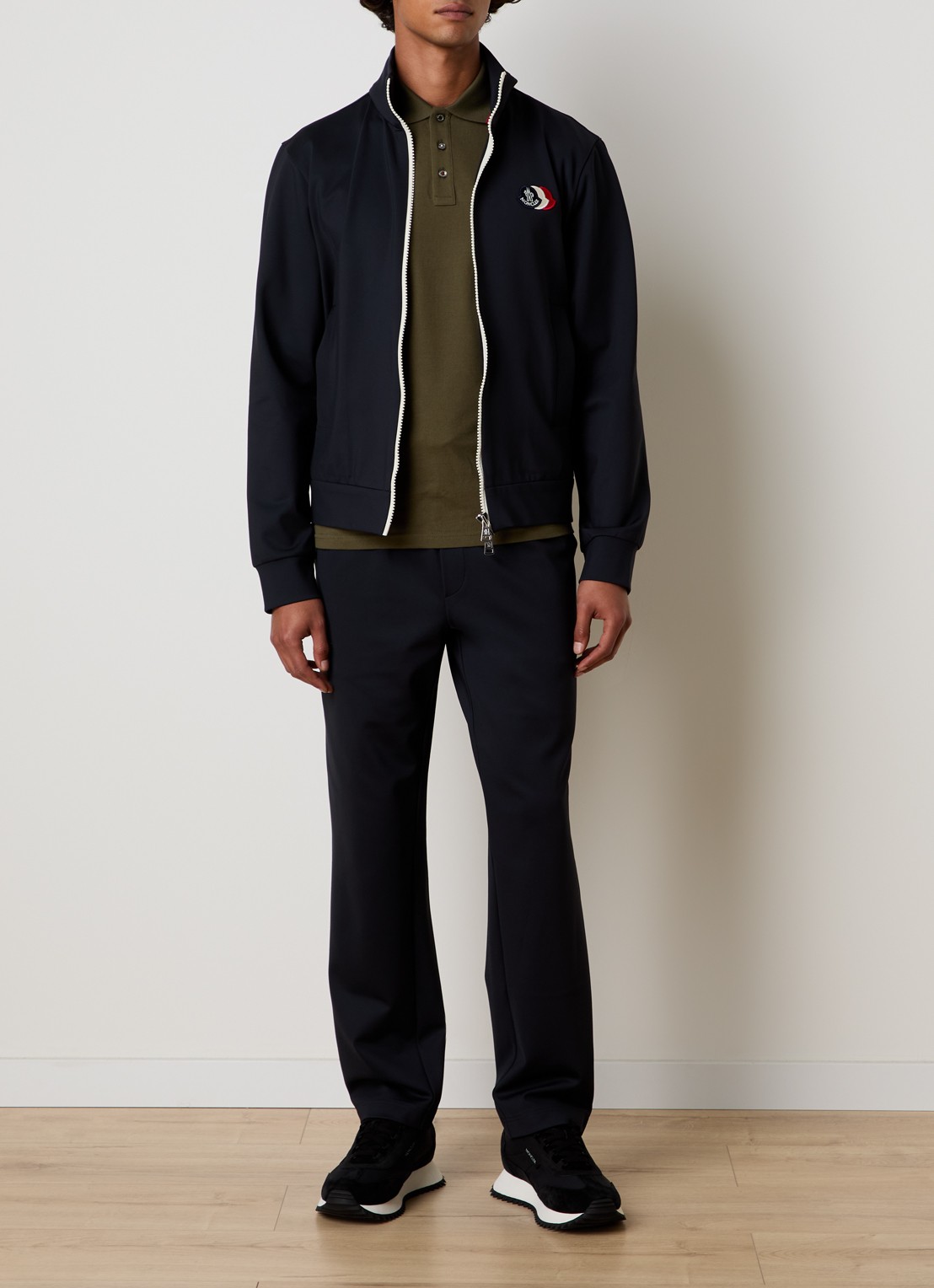 Moncler Straight fit trackpants met steekzakken - voorkant 6 donkerblauw