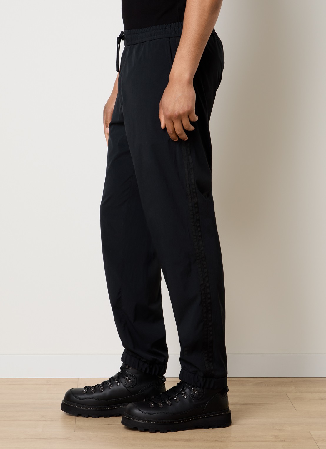 Moncler Straight fit trackpants met trekkoord en steekzakken - detail 5 zwart