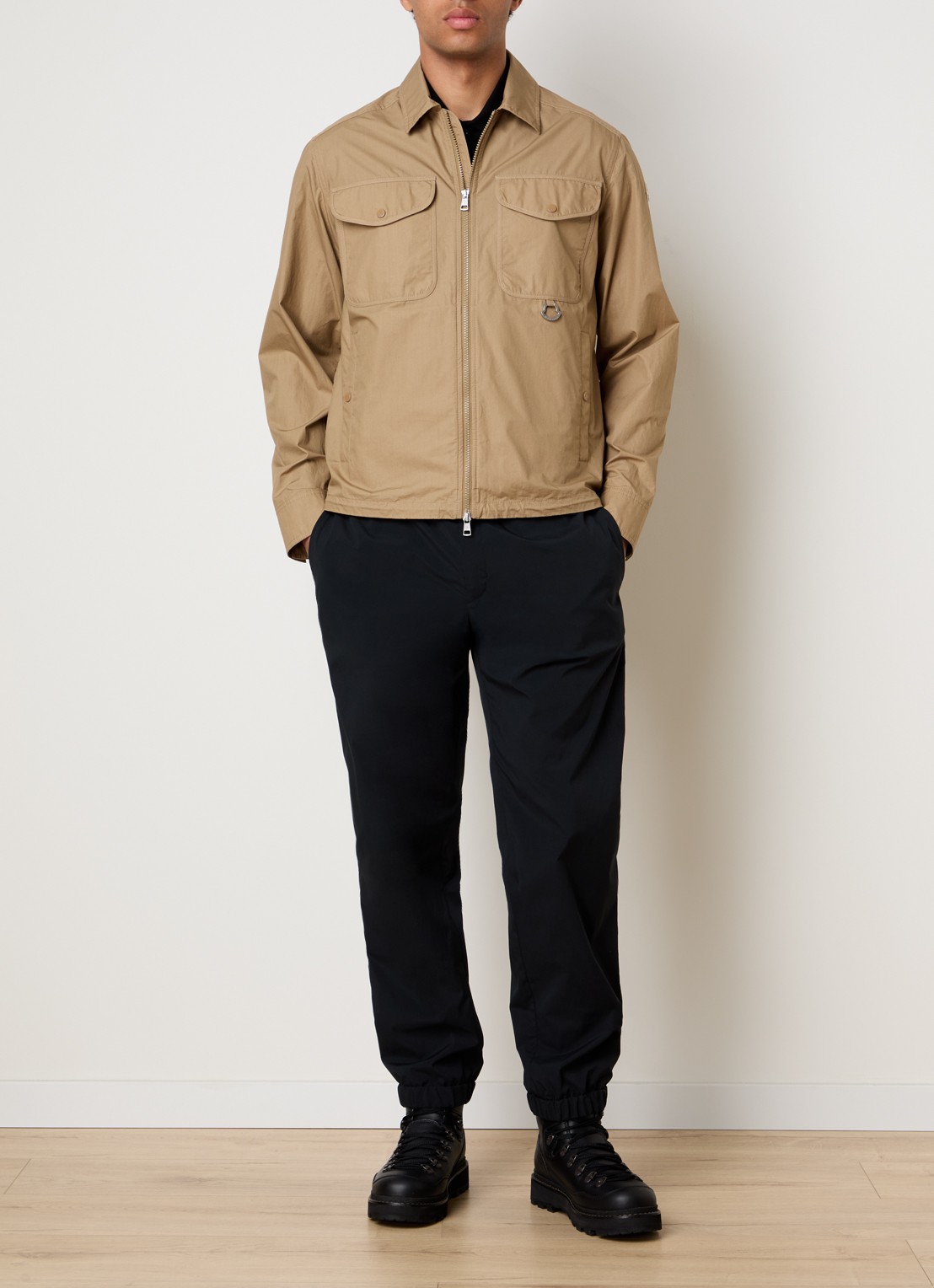 Moncler Straight fit trackpants met trekkoord en steekzakken - voorkant 3 zwart