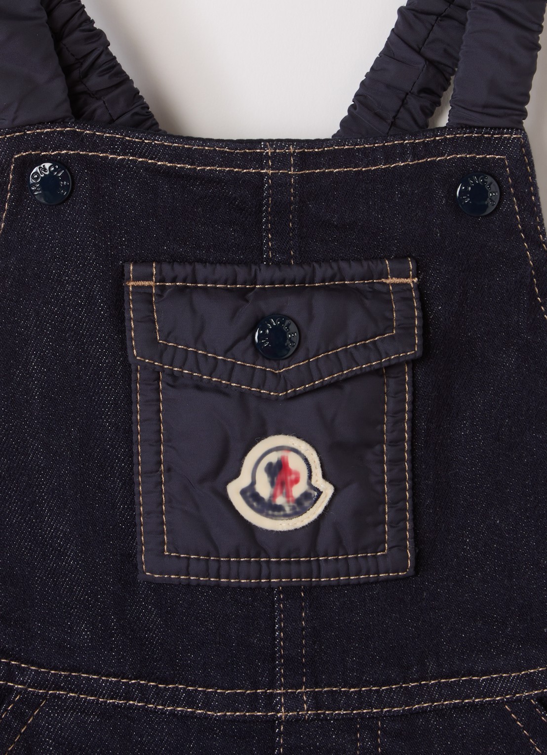 Moncler Straight fit tuinbroek met logo - detail indigo