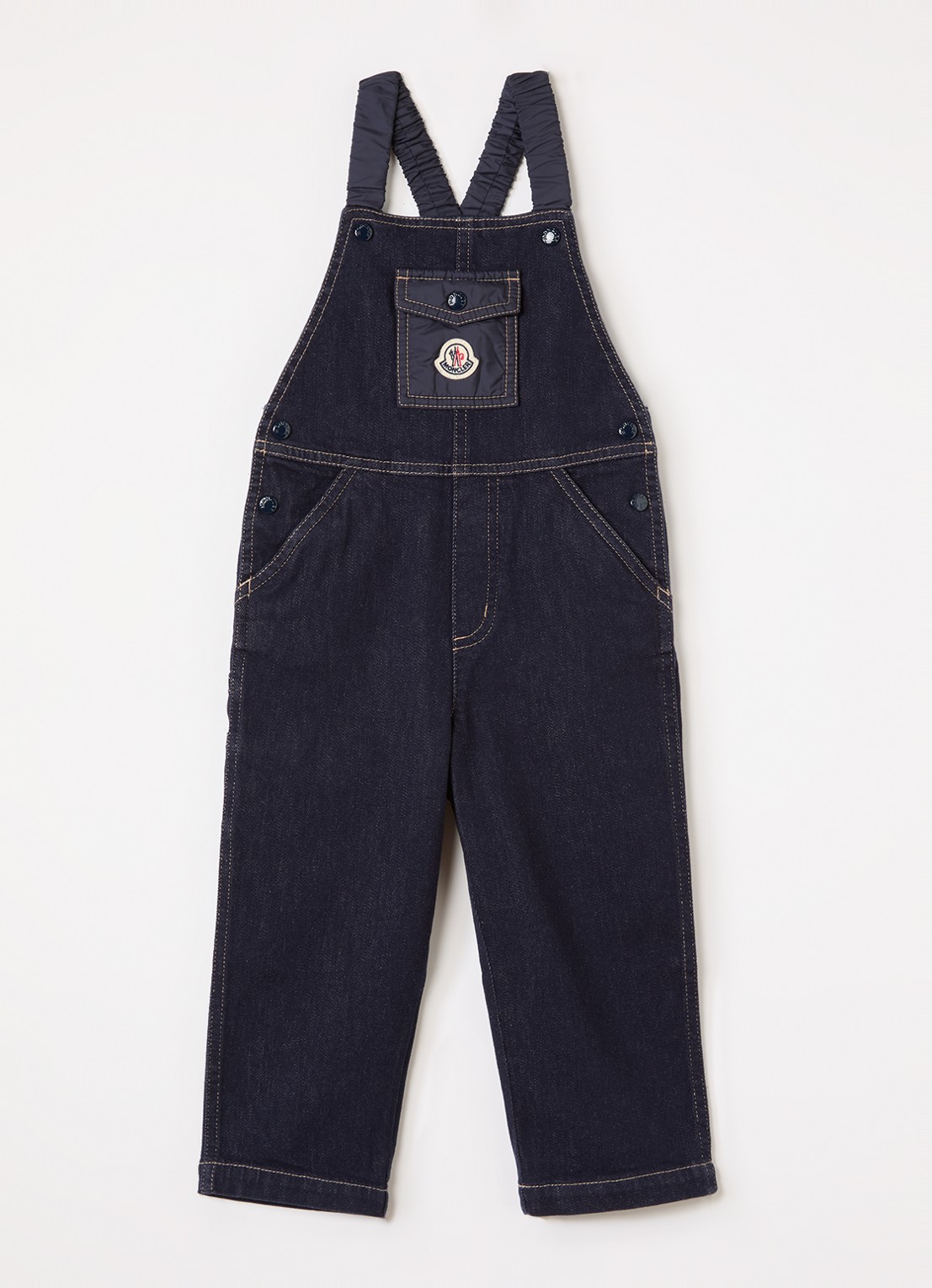 Moncler Straight fit tuinbroek met logo - voorkant 5 indigo