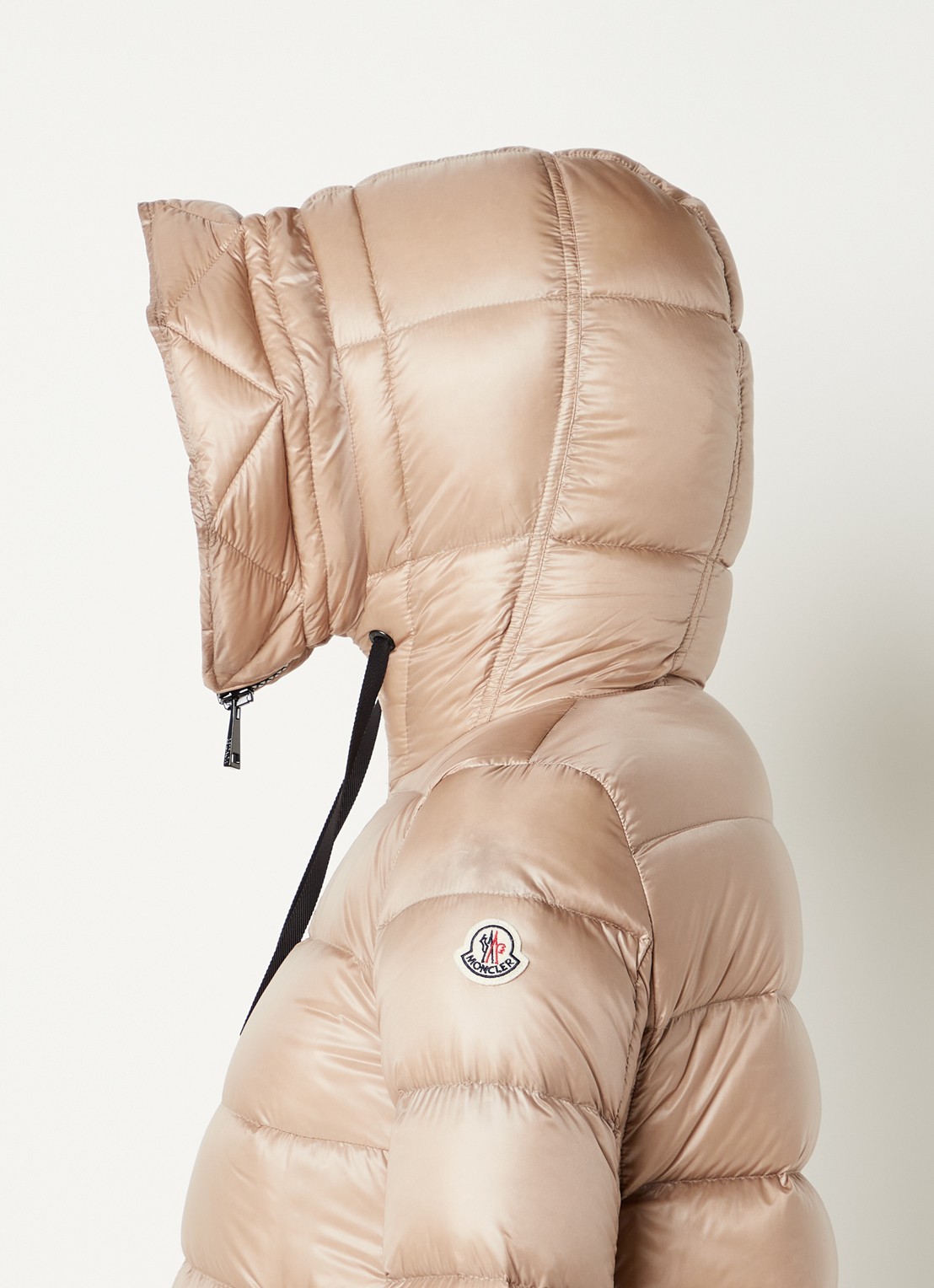 Moncler Suyen puffer jas met donsvulling - detail 5 beige