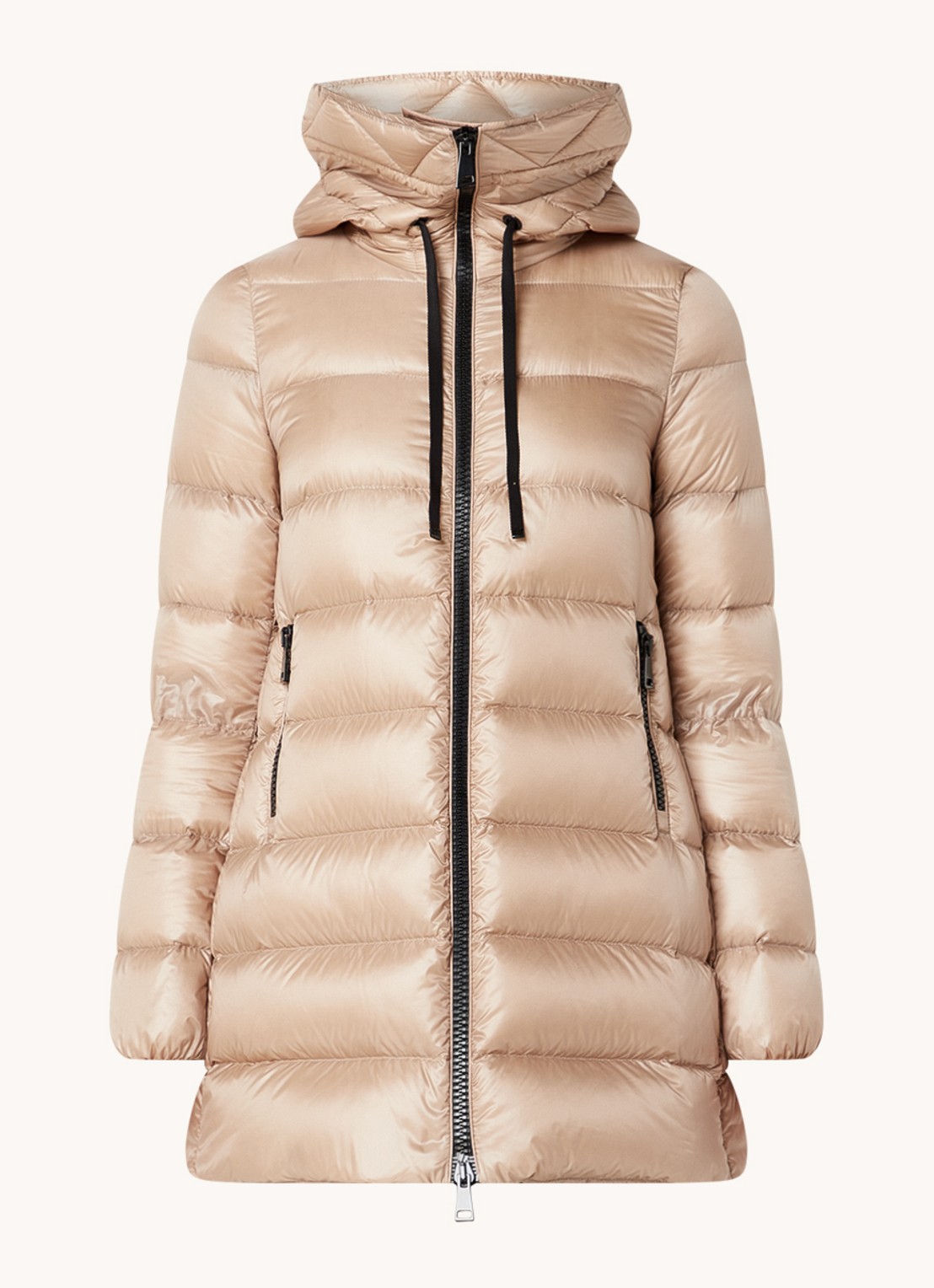Moncler Suyen puffer jas met donsvulling - voorkant 2 beige