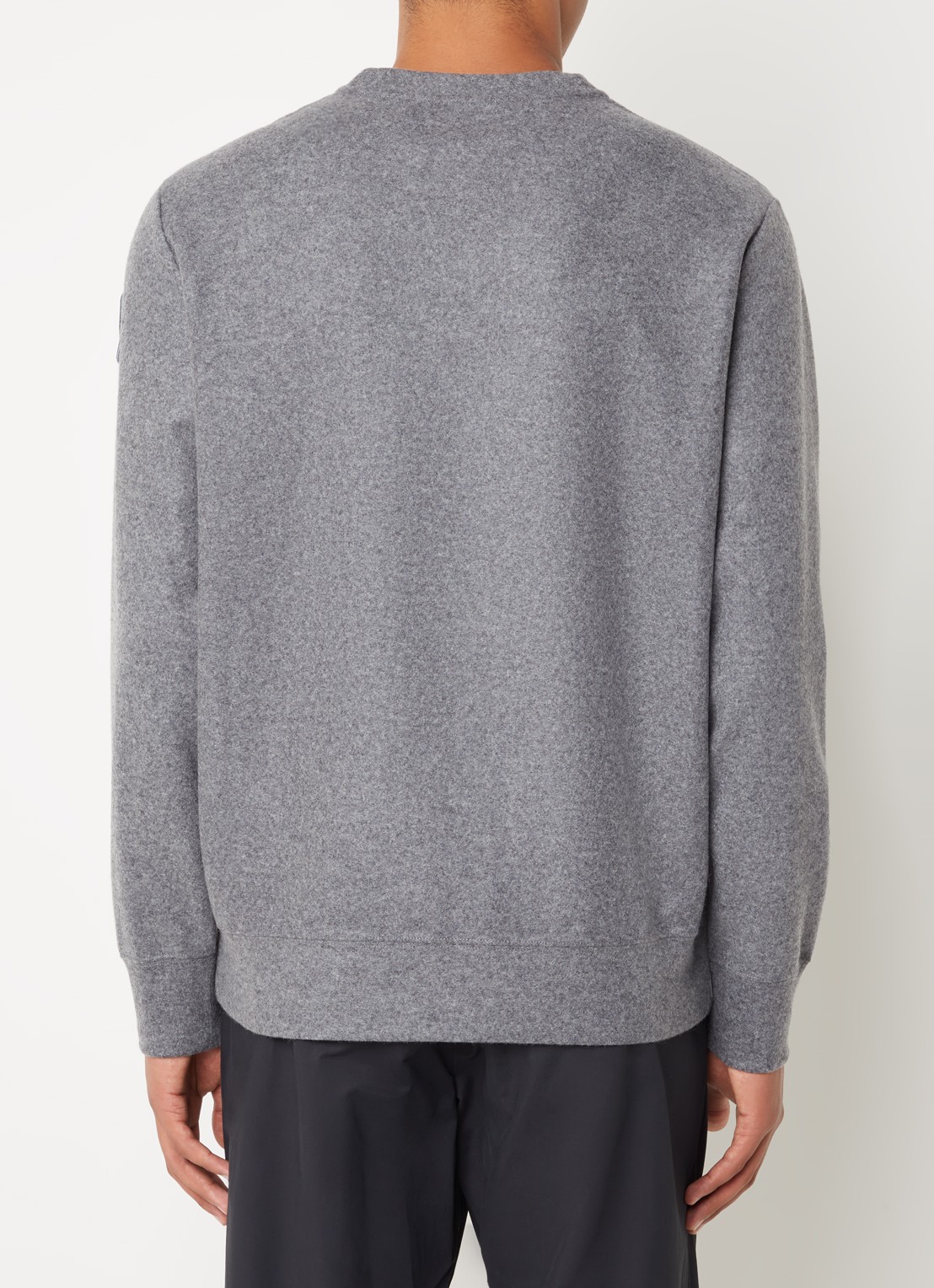 Moncler Sweater in wolblend met logoborduring - achterkant legergroen