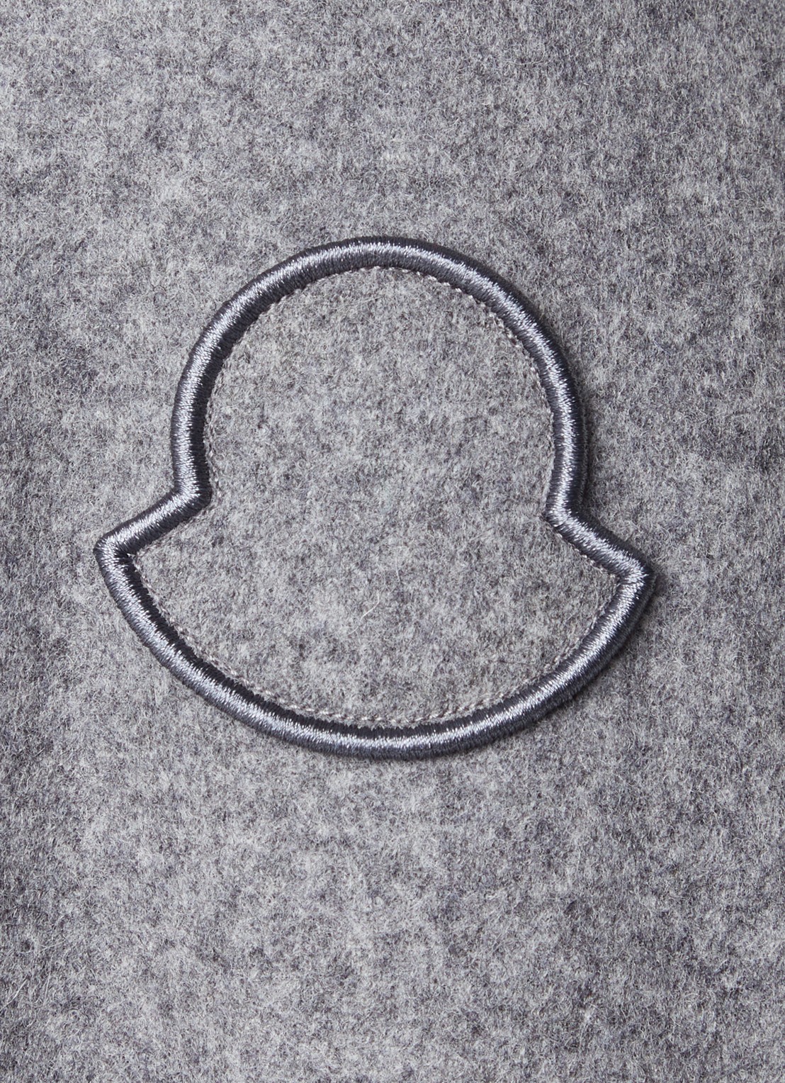 Moncler Sweater in wolblend met logoborduring - detail 5 legergroen
