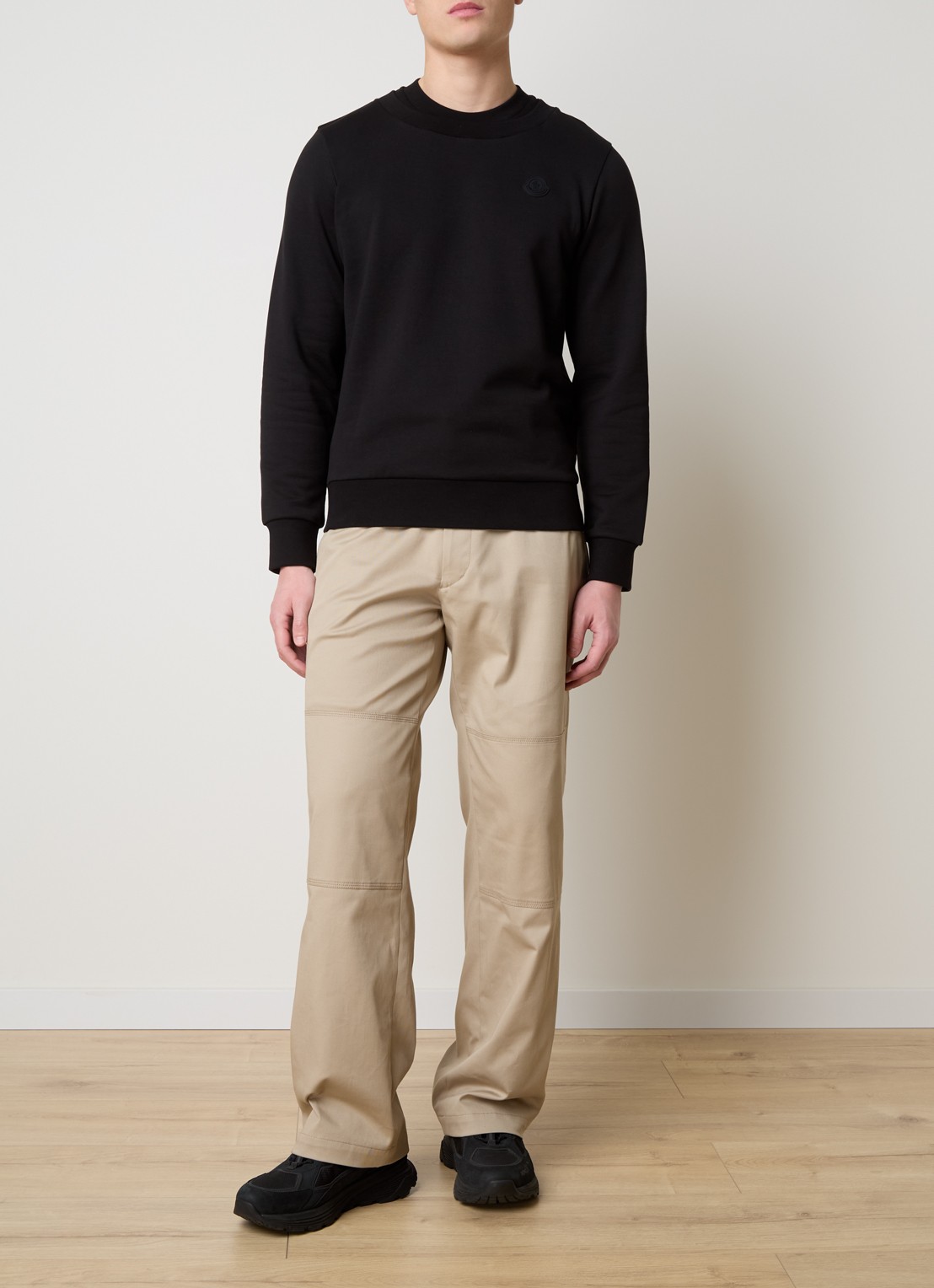Moncler Sweater met logo - voorkant 5 zwart