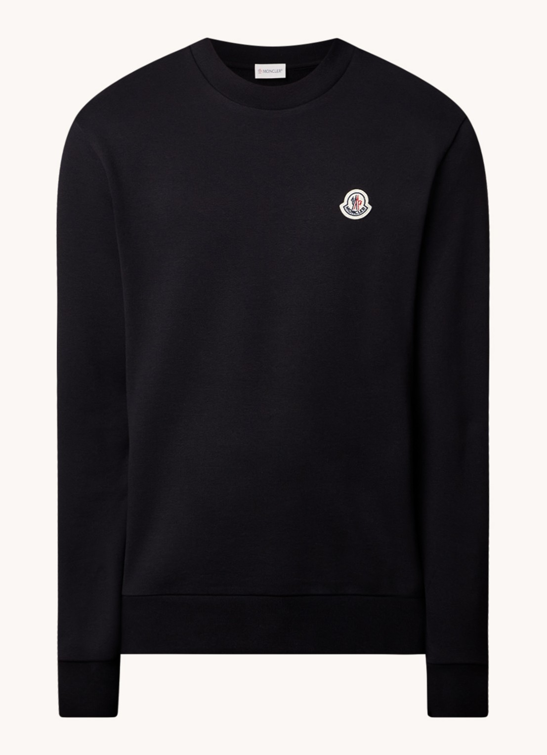 Moncler Sweater met logoborduring  - voorkant zwart