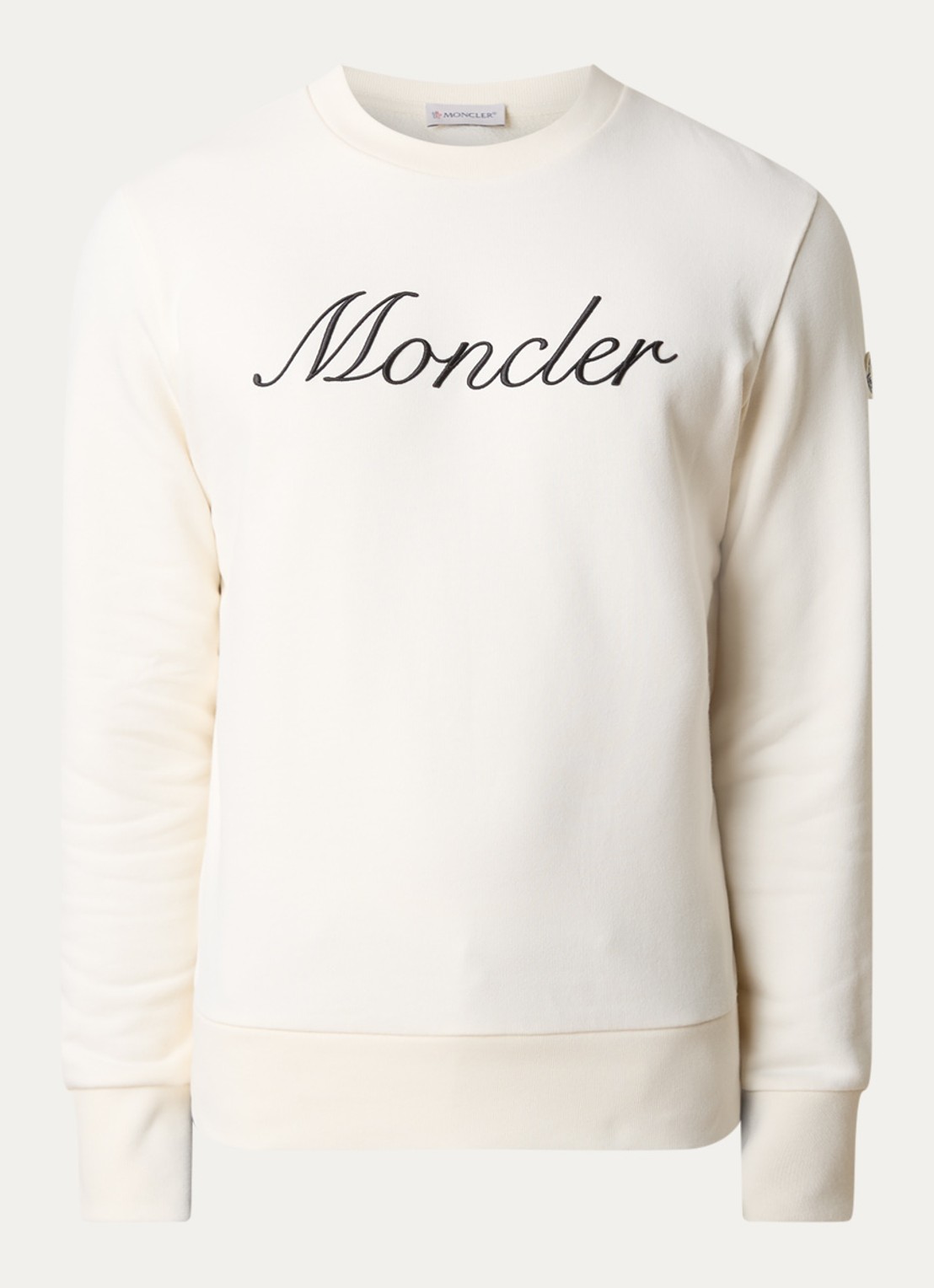 Moncler Sweater met logoborduring - voorkant 4 gebroken wit