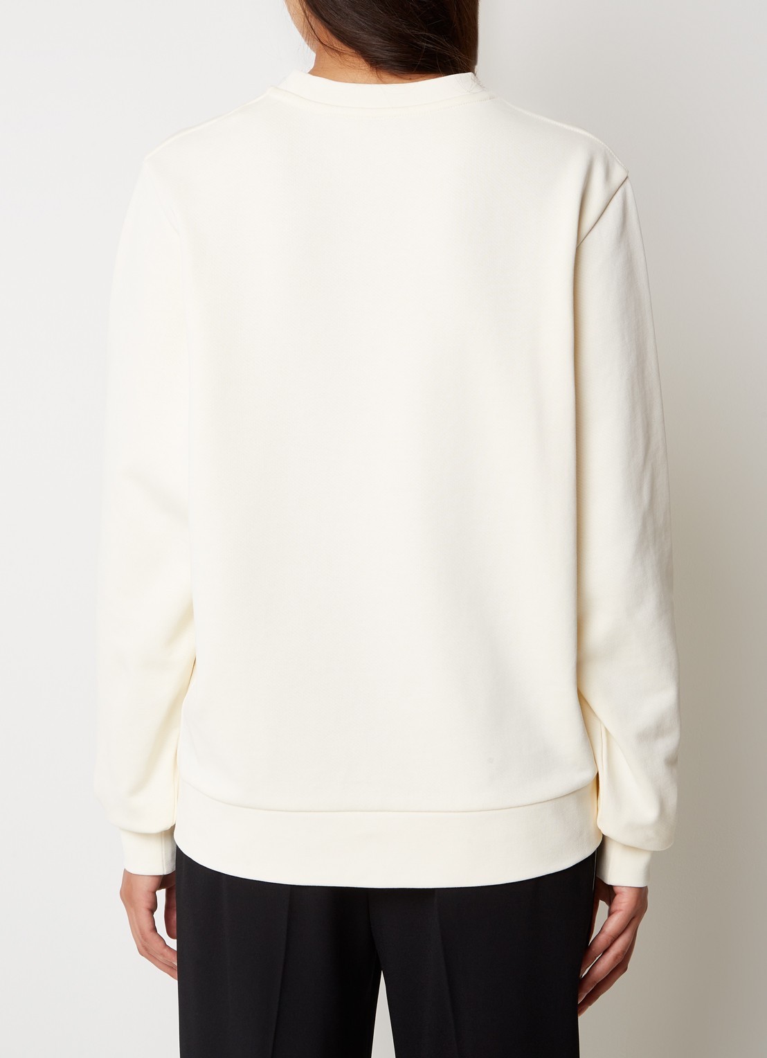 Moncler Sweater met logoborduring - achterkant ivoor