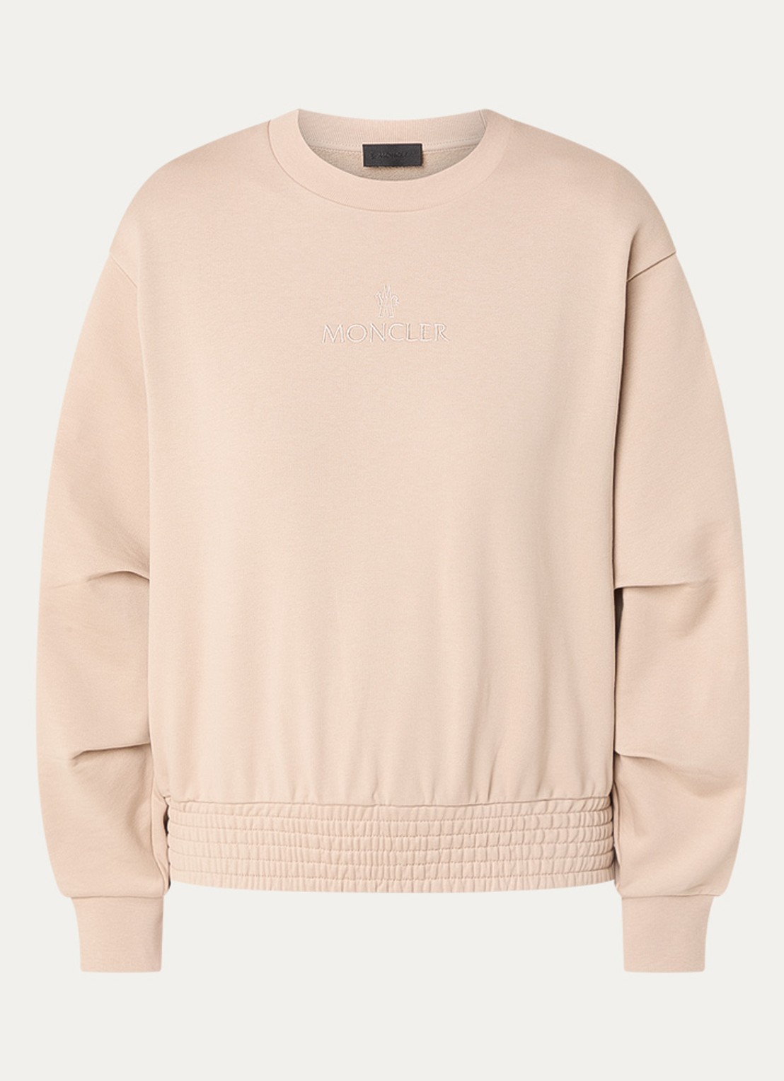 Moncler Sweater met logoborduring - voorkant 3 beige