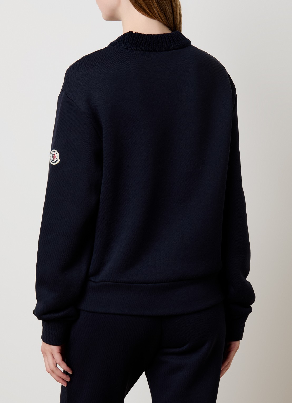 Moncler Sweater met logoborduring - achterkant 5 donkerblauw