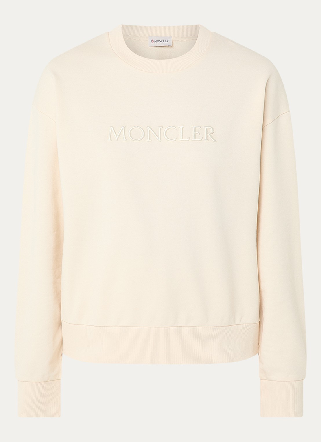 Moncler Sweater met logoborduring - voorkant 3 beige