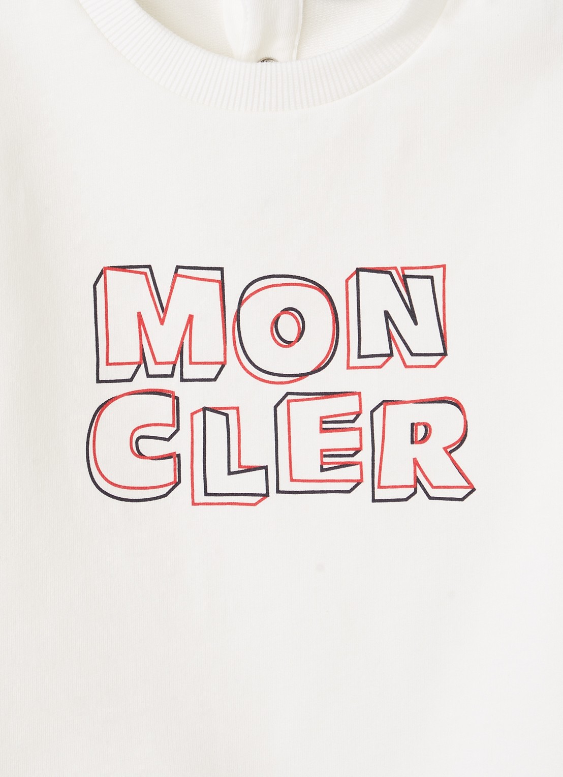 Moncler Sweater met logoprint - detail 3 gebroken wit