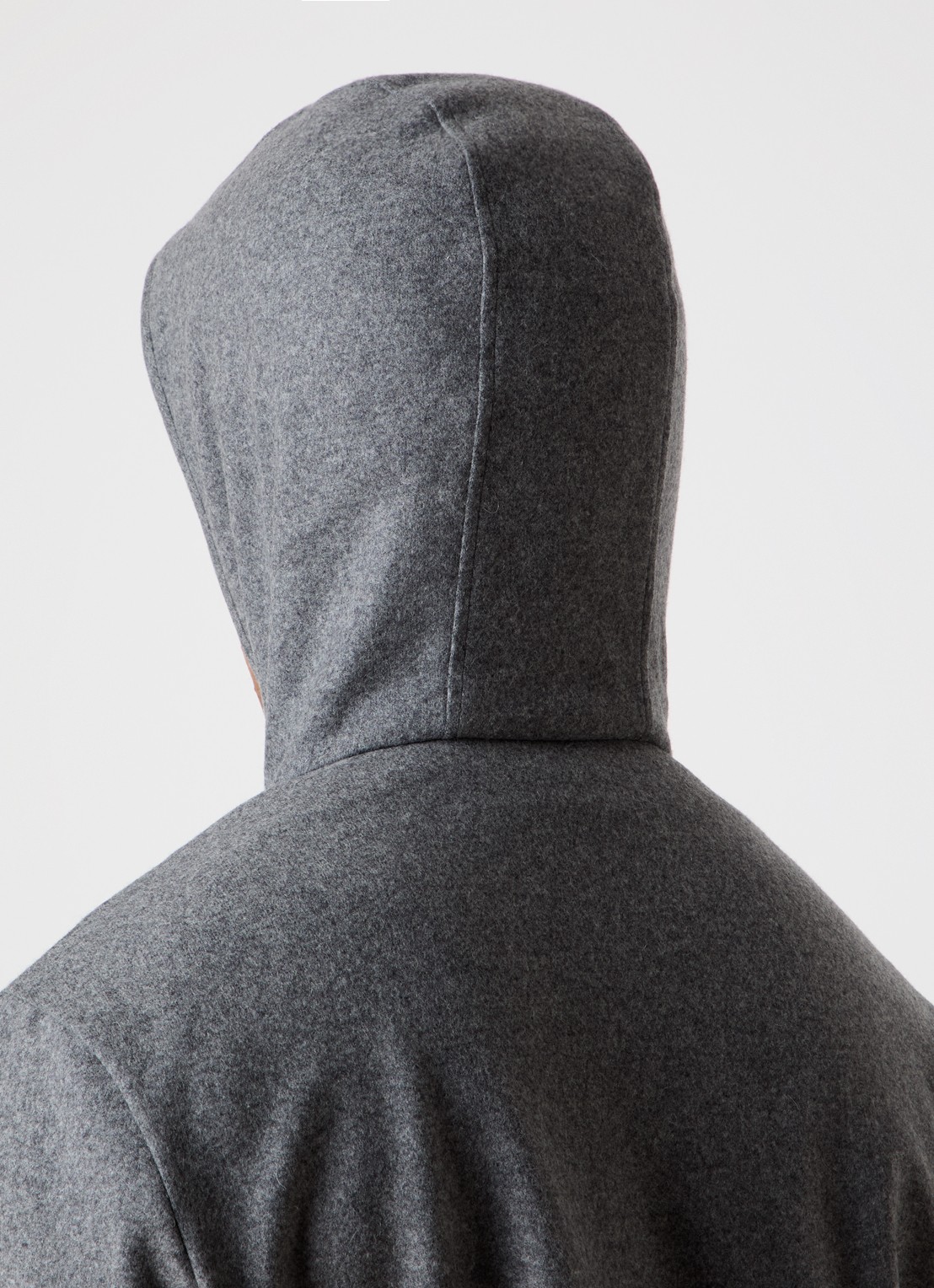 Moncler Sweatvest in scheerwolblend met capuchon - detail 3 grijsmele