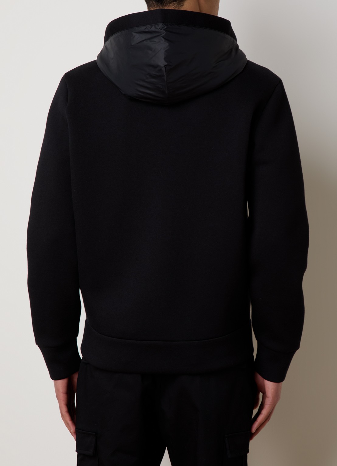 Moncler Sweatvest met capuchon en logo - achterkant zwart