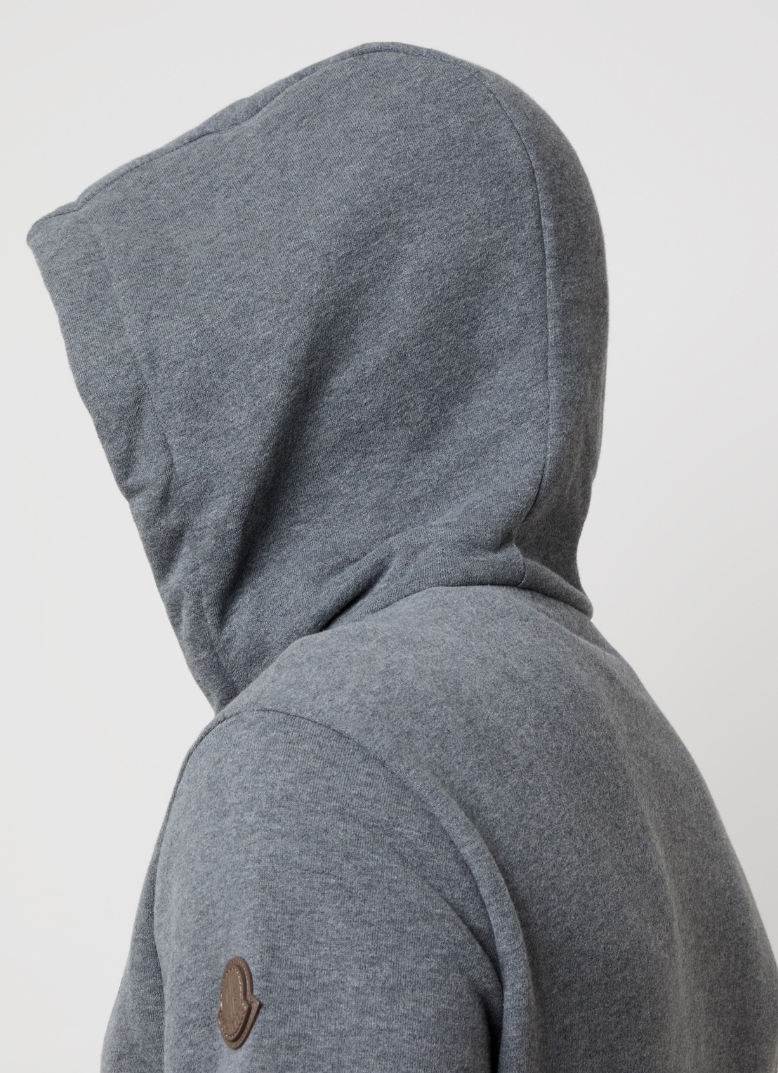 Moncler Sweatvest met capuchon en logo - detail 2 donkergrijs