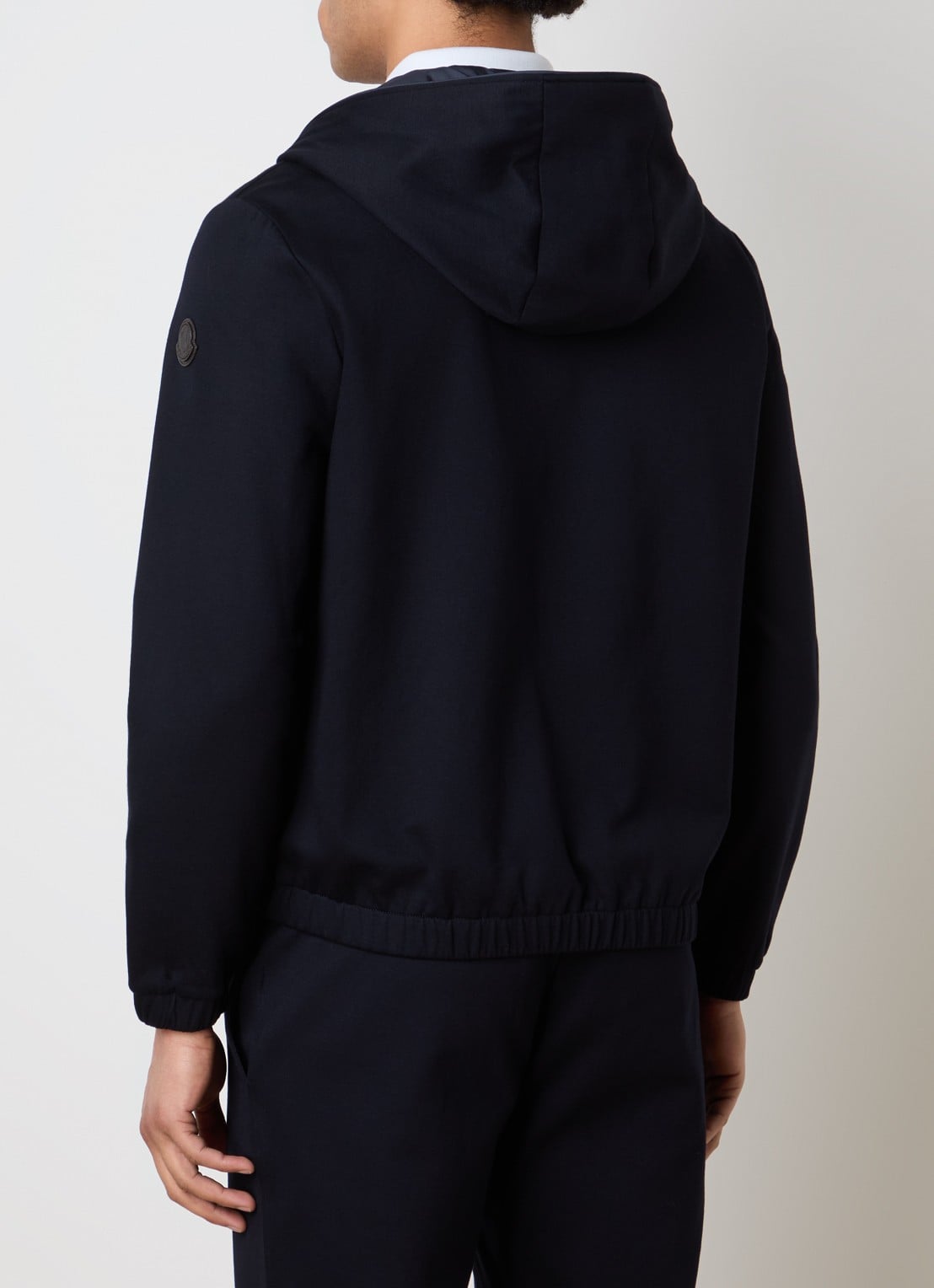 Moncler Sweatvest met capuchon en steekzakken - achterkant donkerblauw