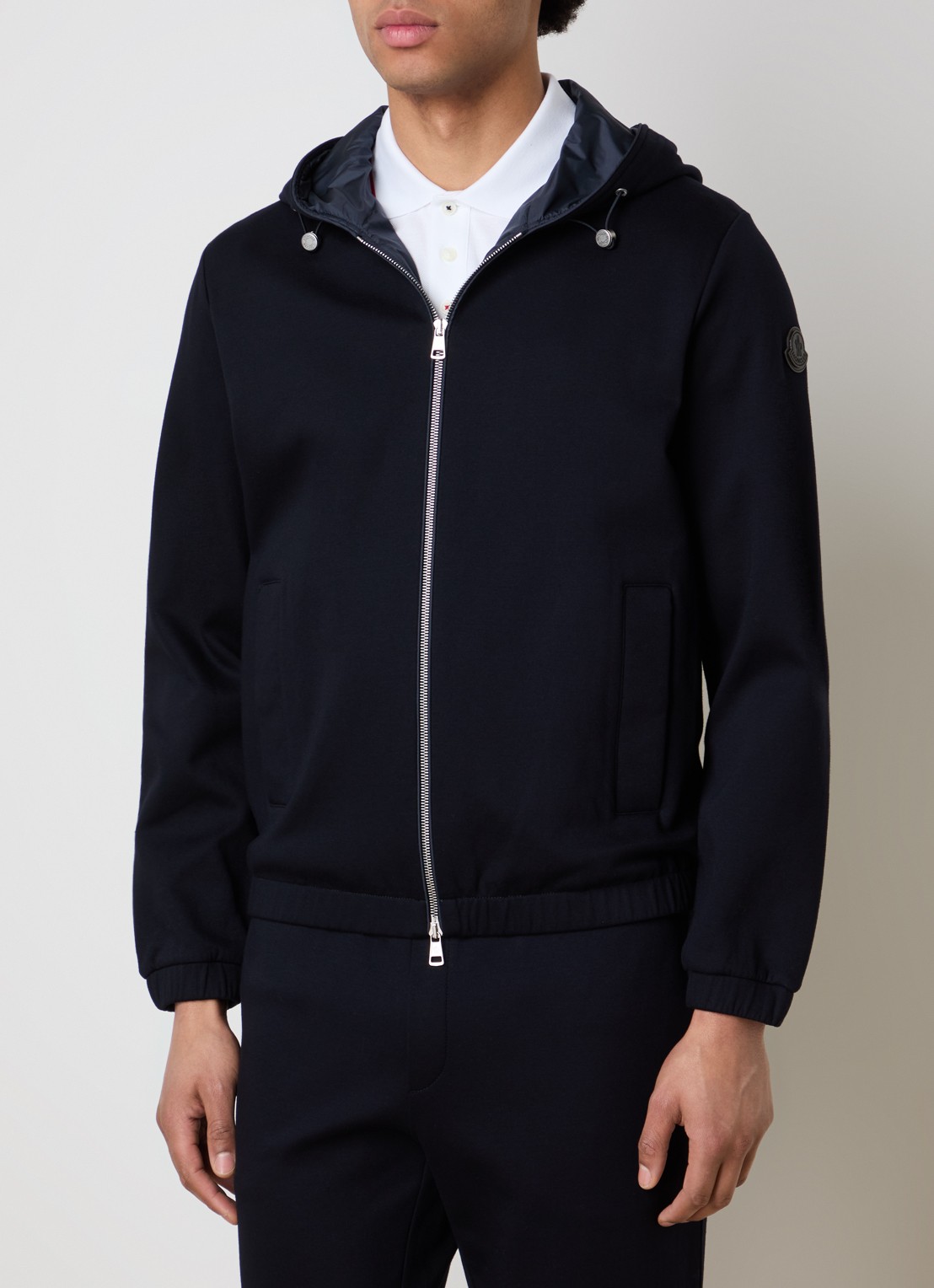 Moncler Sweatvest met capuchon en steekzakken - detail 2 donkerblauw
