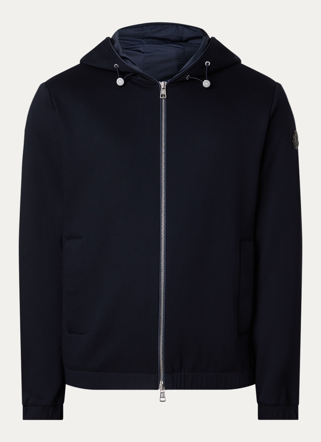 Moncler Sweatvest met capuchon en steekzakken - voorkant 5 donkerblauw