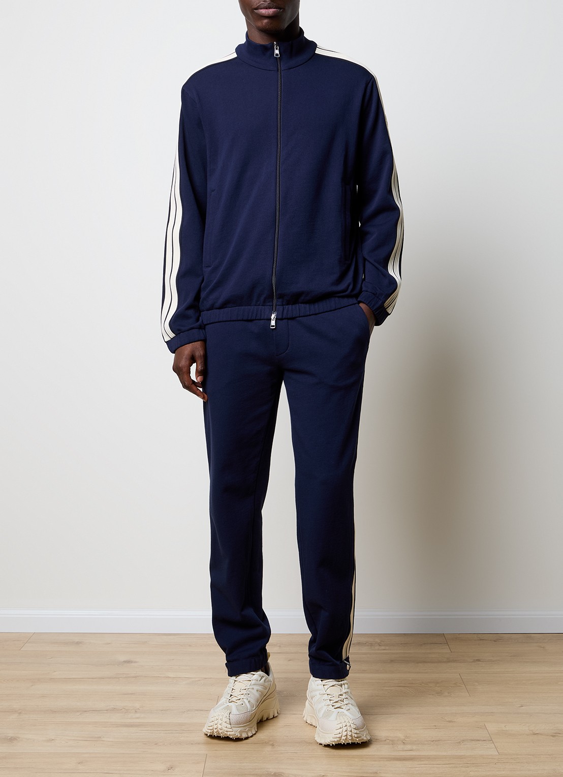 Moncler Sweatvest met logo - voorkant 3 donkerblauw