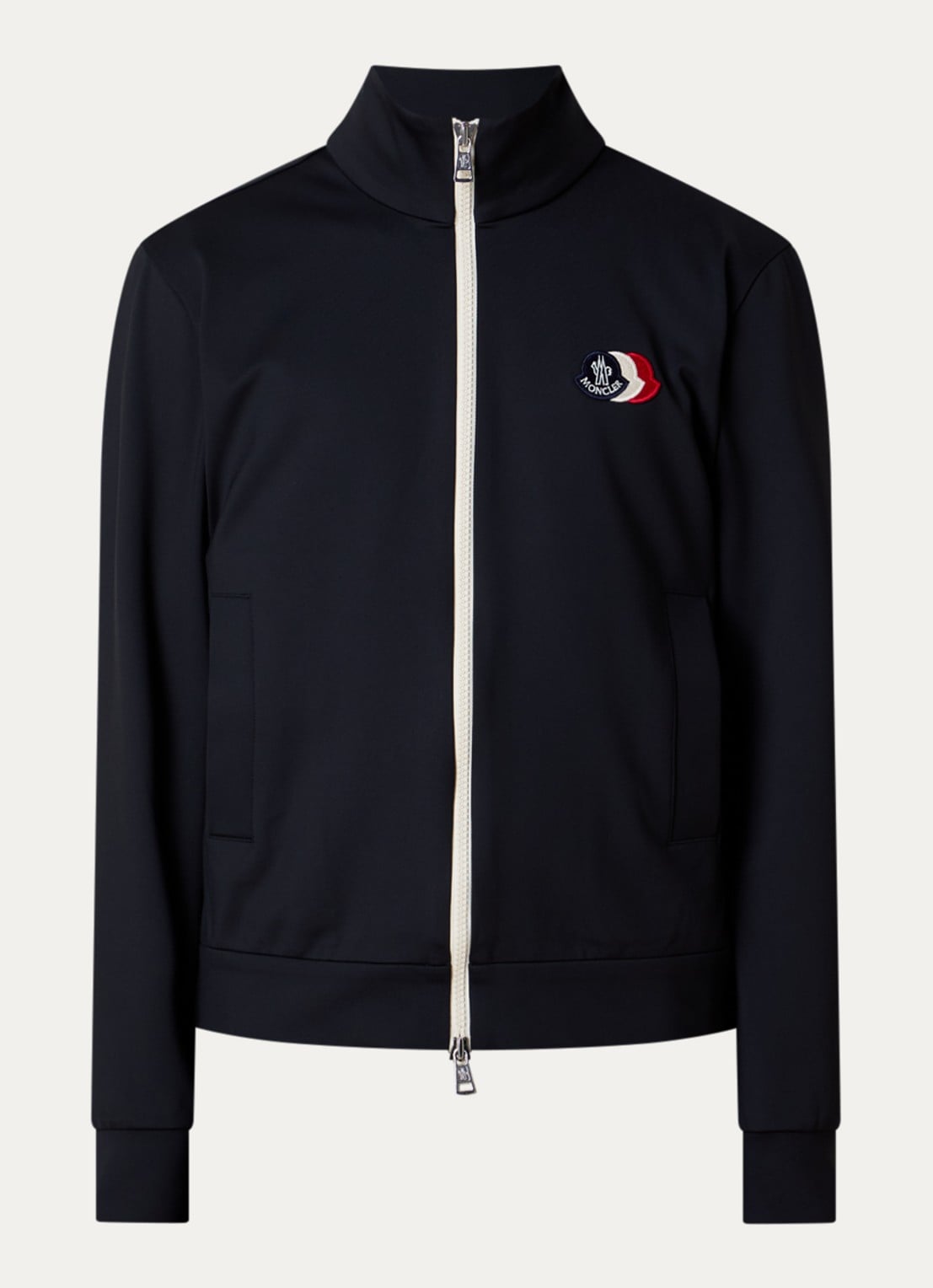 Moncler Sweatvest met logo - voorkant donkerblauw