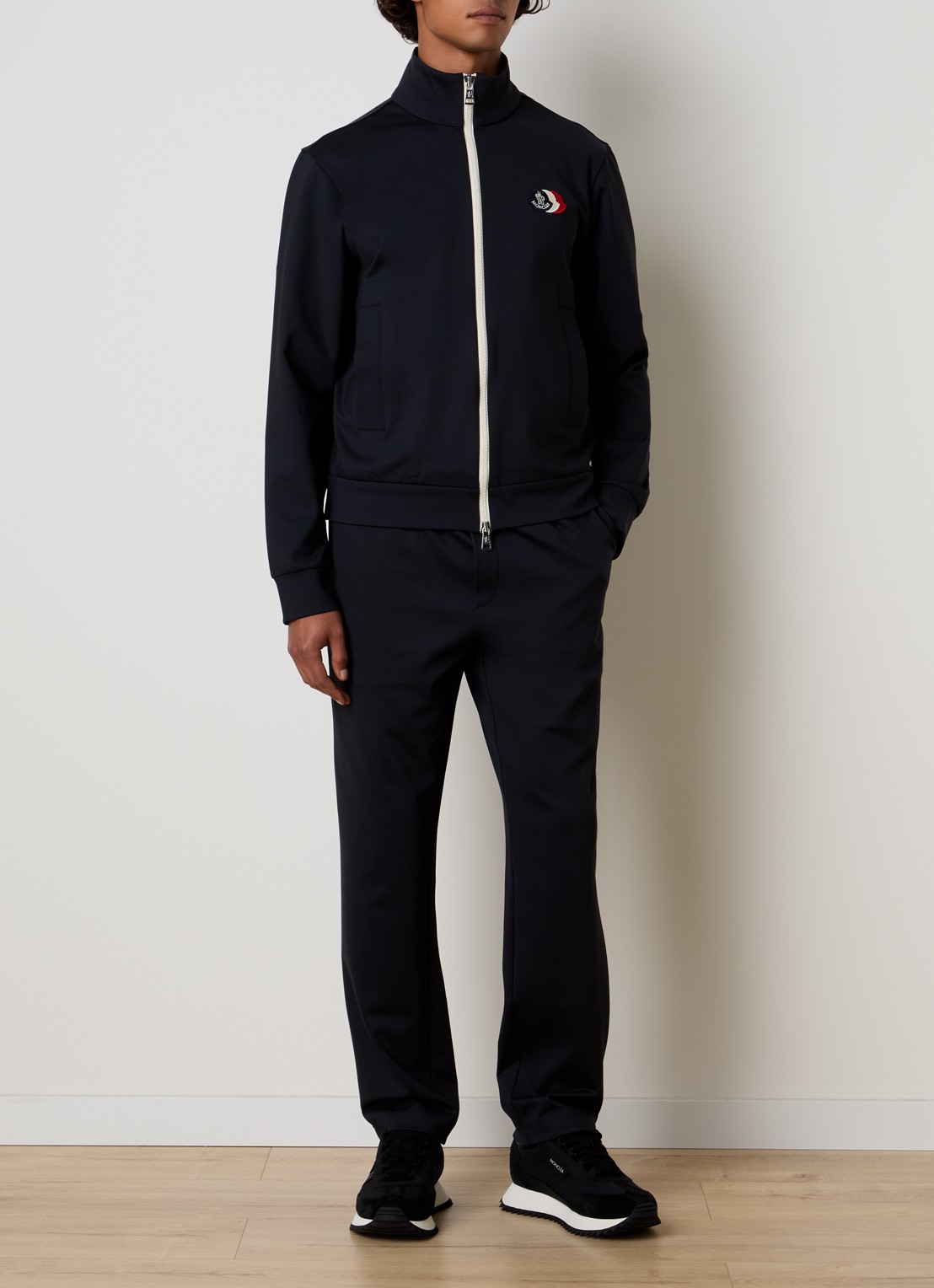Moncler Sweatvest met logo - voorkant 2 donkerblauw