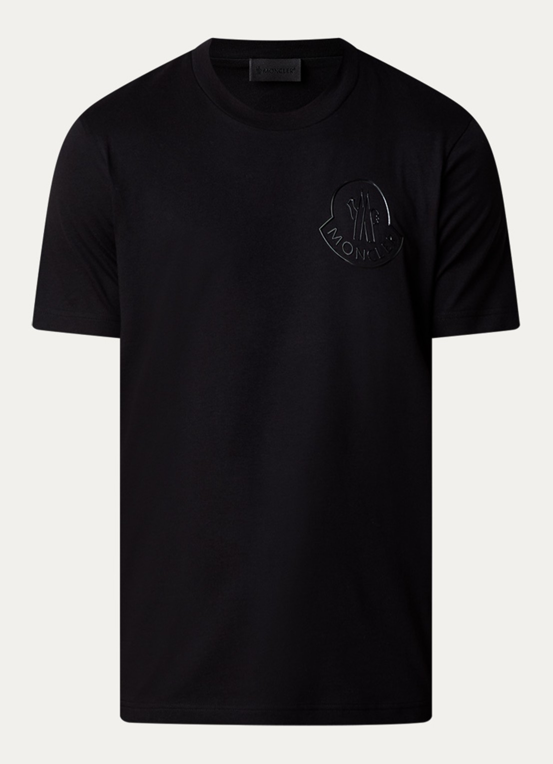 Moncler T-shirt met 3D logo - voorkant 2 zwart