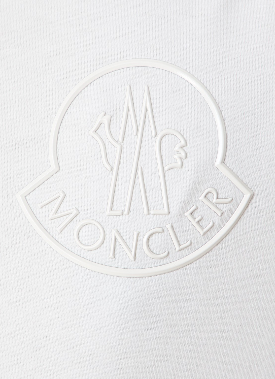 Moncler T-shirt met 3D logo - detail 2 gebroken wit