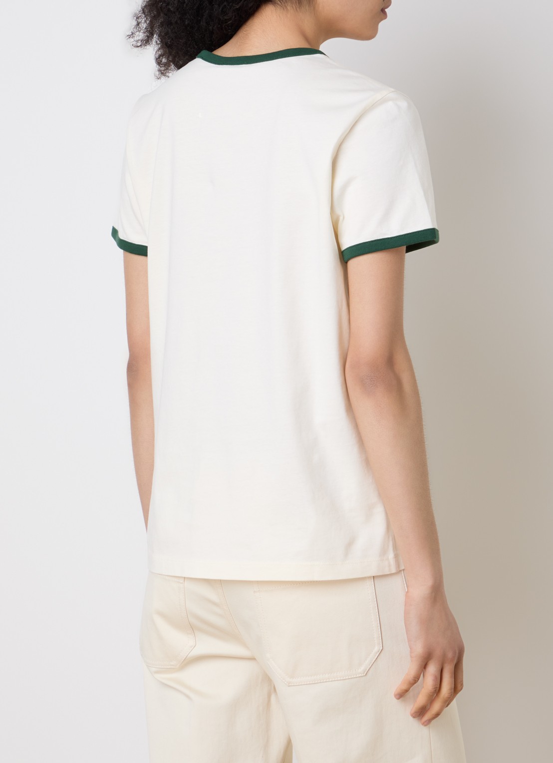Moncler T-shirt met flock logoprint - achterkant 5 creme