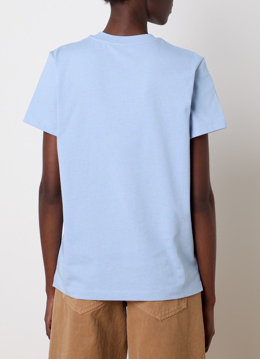 Moncler T-shirt met flock logoprint - achterkant 5 blauwgrijs