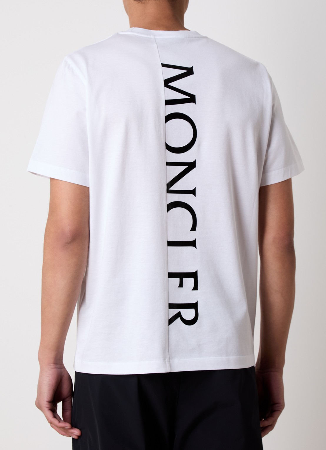 Moncler T-shirt met logo en backprint  - achterkant wit